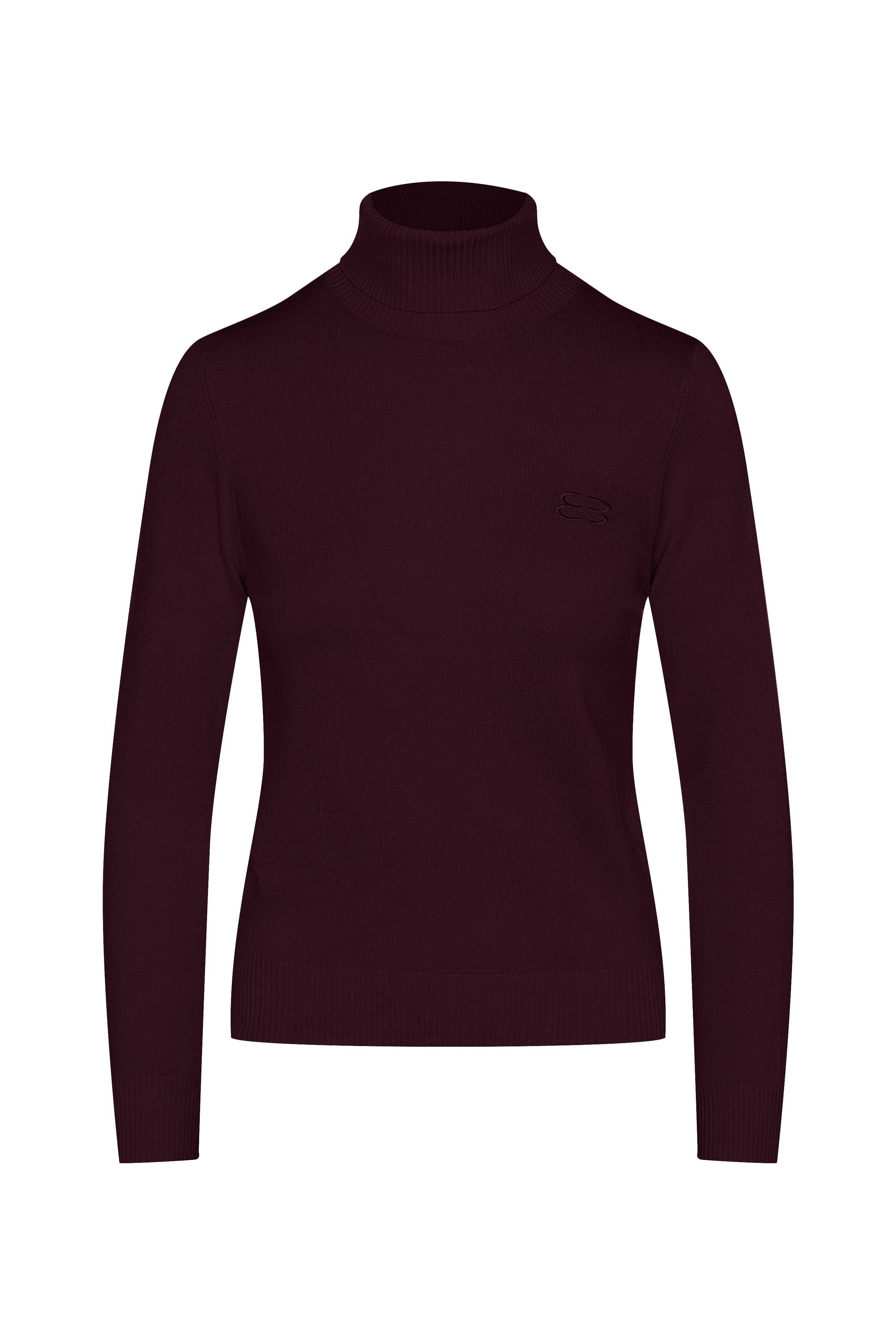 Knit Turtle Neck in Dark Wine by MiuMax