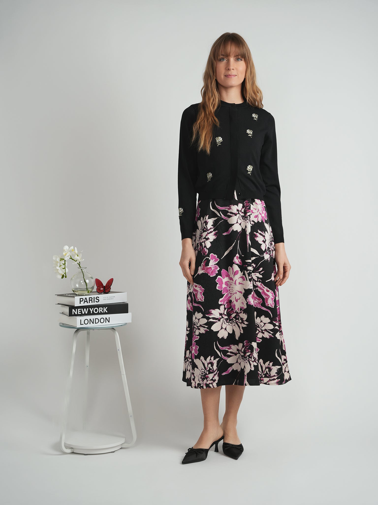 Satin Floral Jumper in by Faves