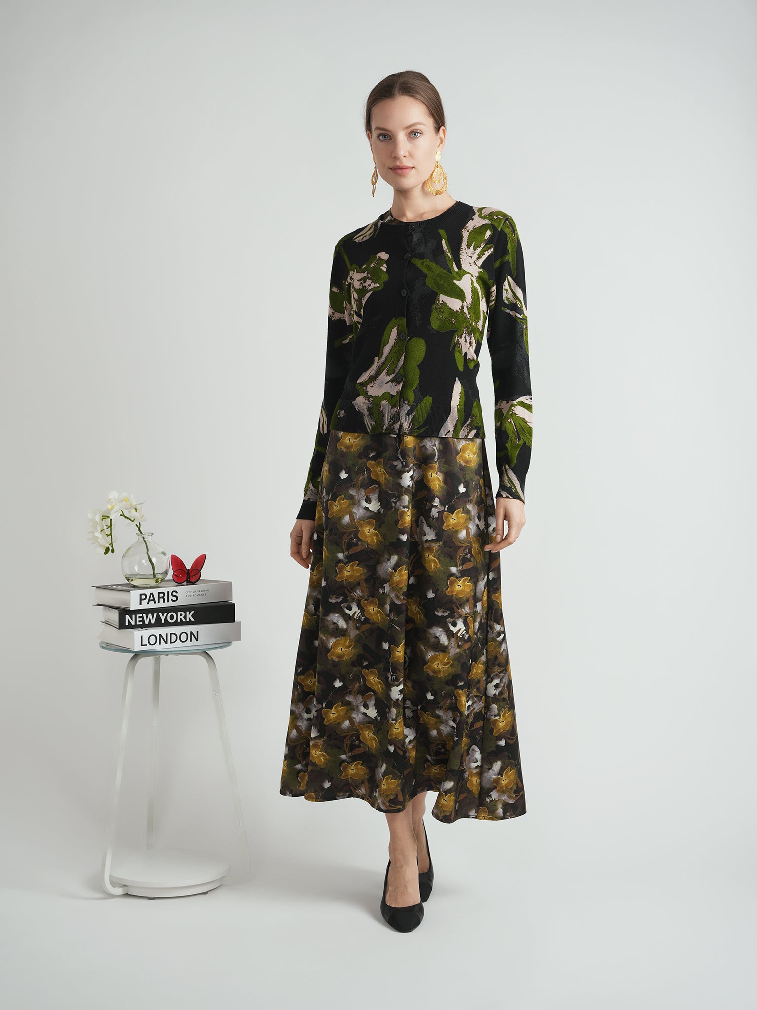 Printed Maxi Jumper Sweater Set in by The Norway Club