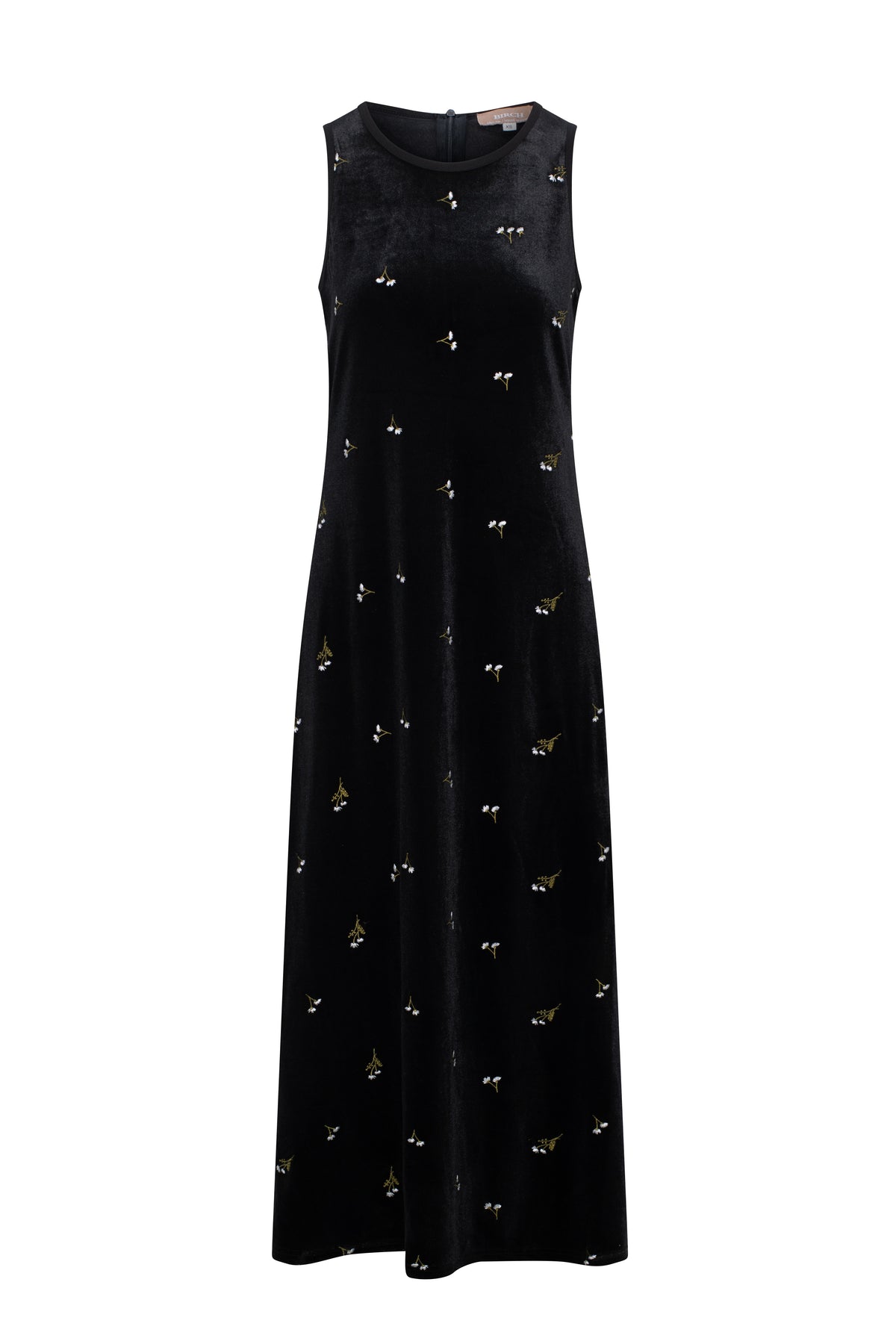Embroidered Velour Maxi Jumper in Black by Birch