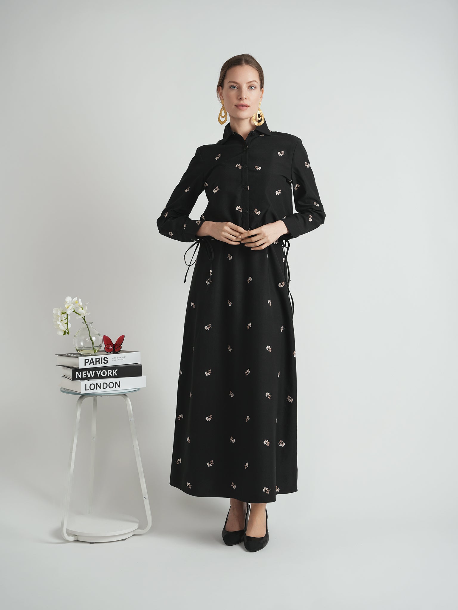 Embroidered Crape Jumper in by The Norway Club