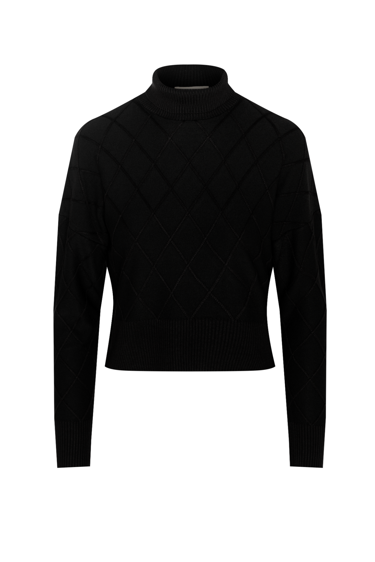 Argile Cropped Mock Neck Sweater in Black by Versatile