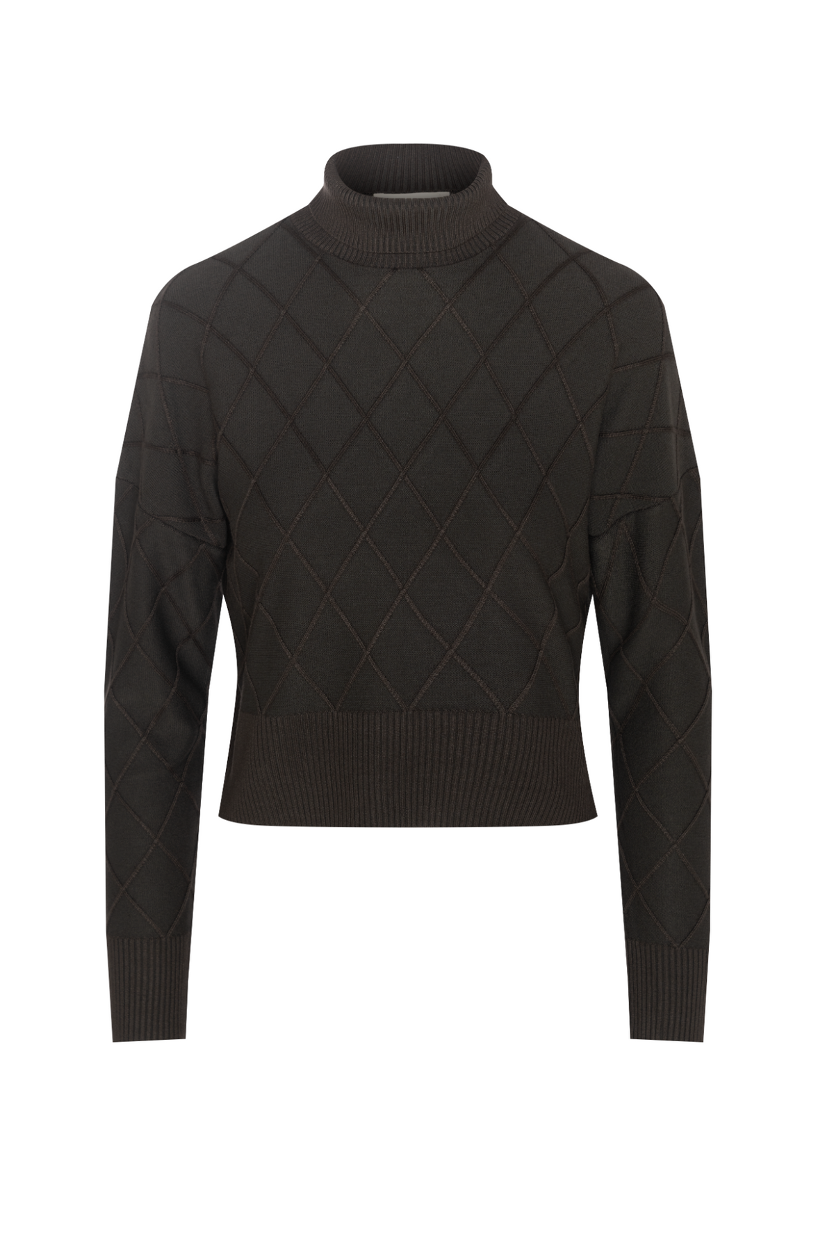 Argile Cropped Mock Neck Sweater in Dark Olive by Versatile