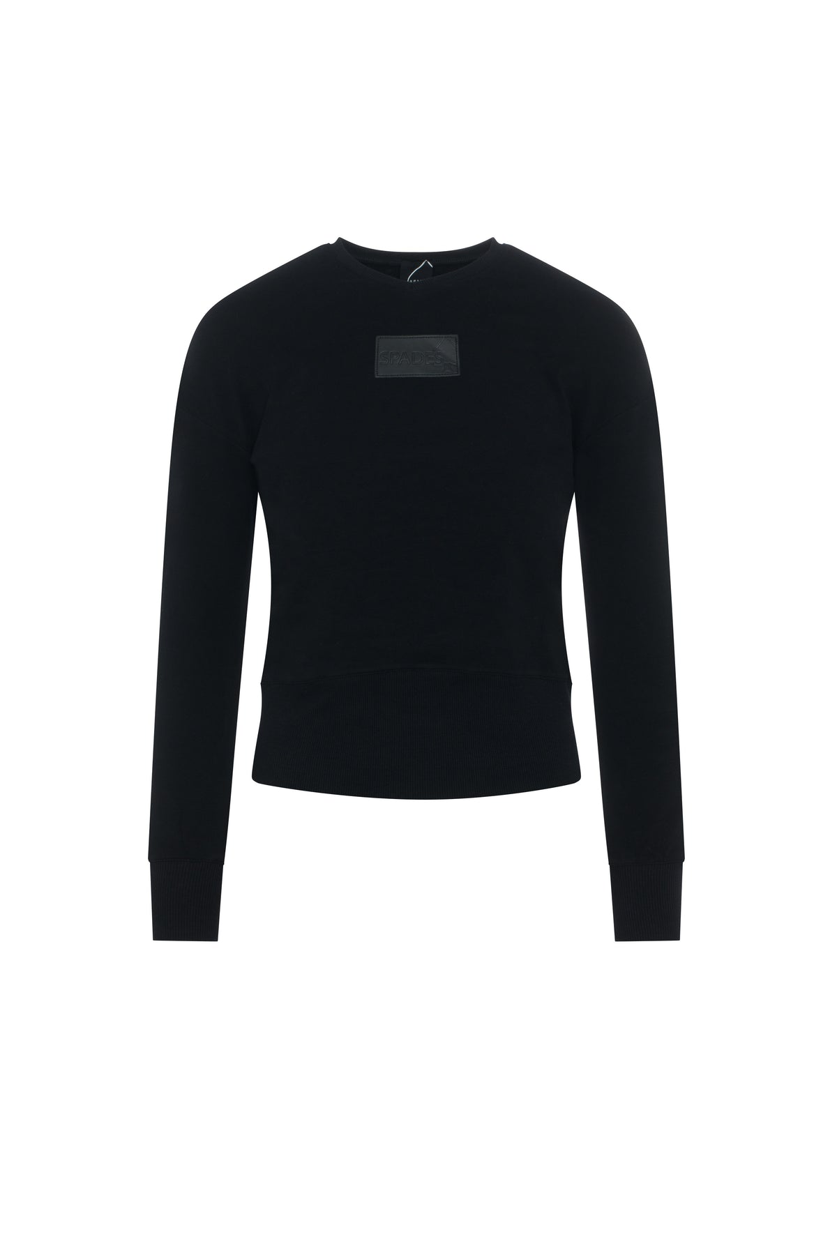 V Neck Sweat Shirt Rib Combo in Black by Spades