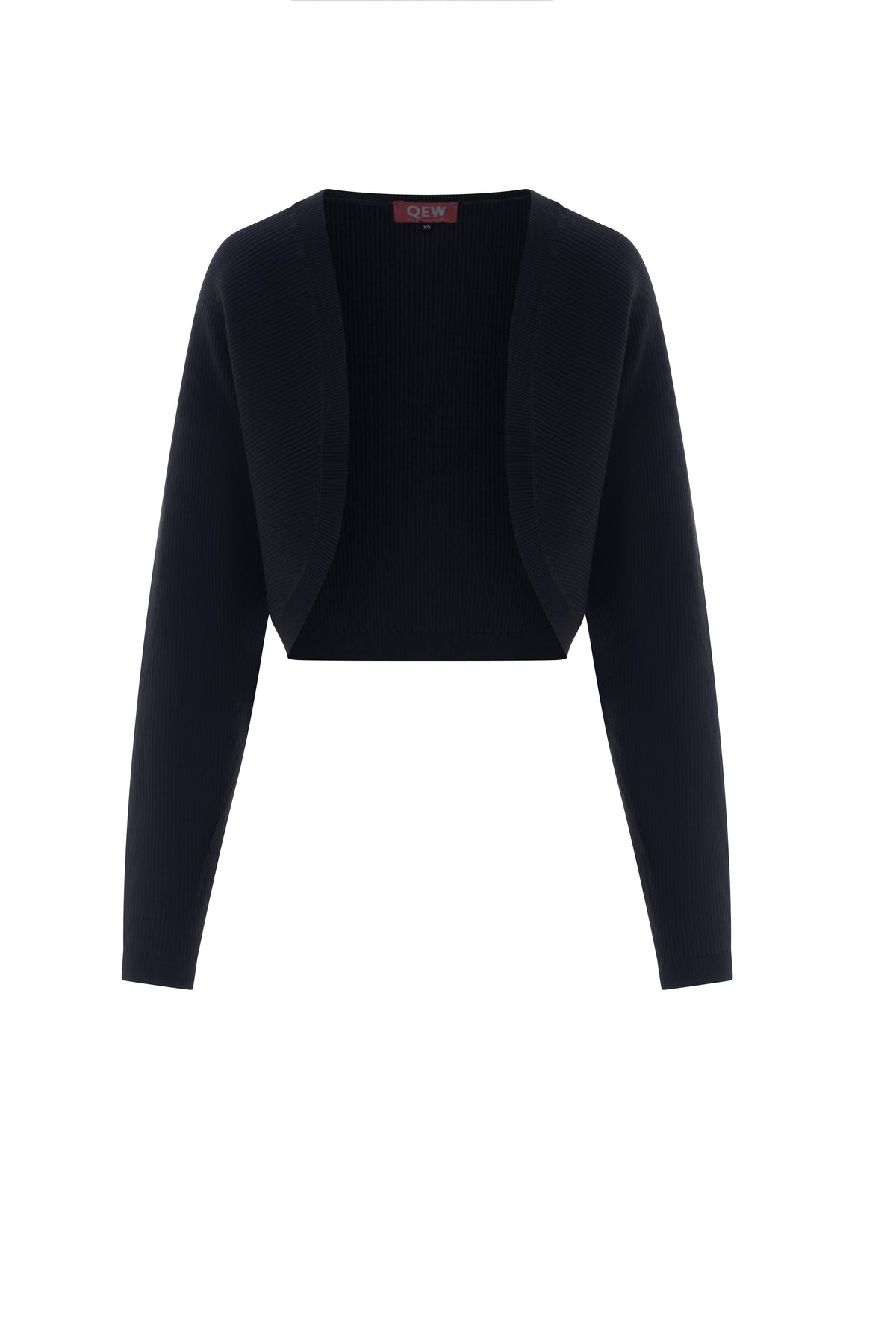 Cropped Knit Open Bolero in Black by QEW