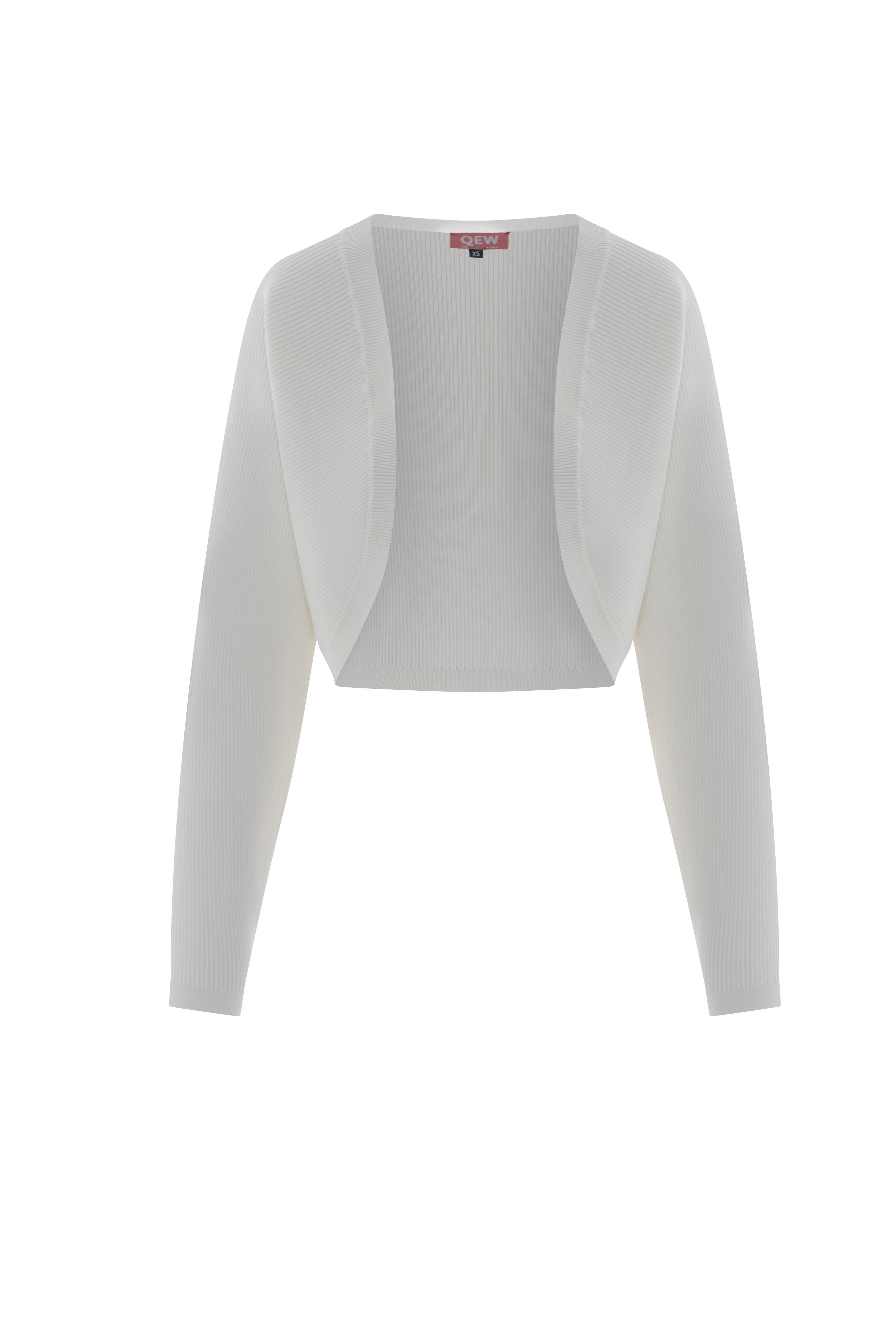 Cropped Knit Open Bolero in Cream by QEW