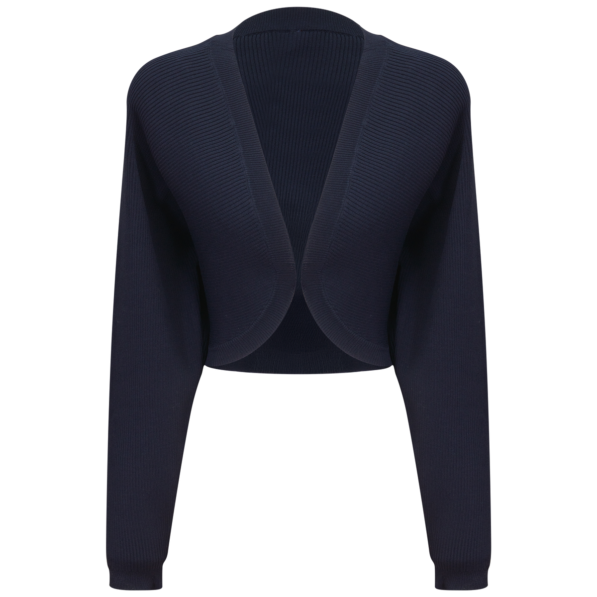 Cropped Knit Open Bolero in Dark Navy by QEW