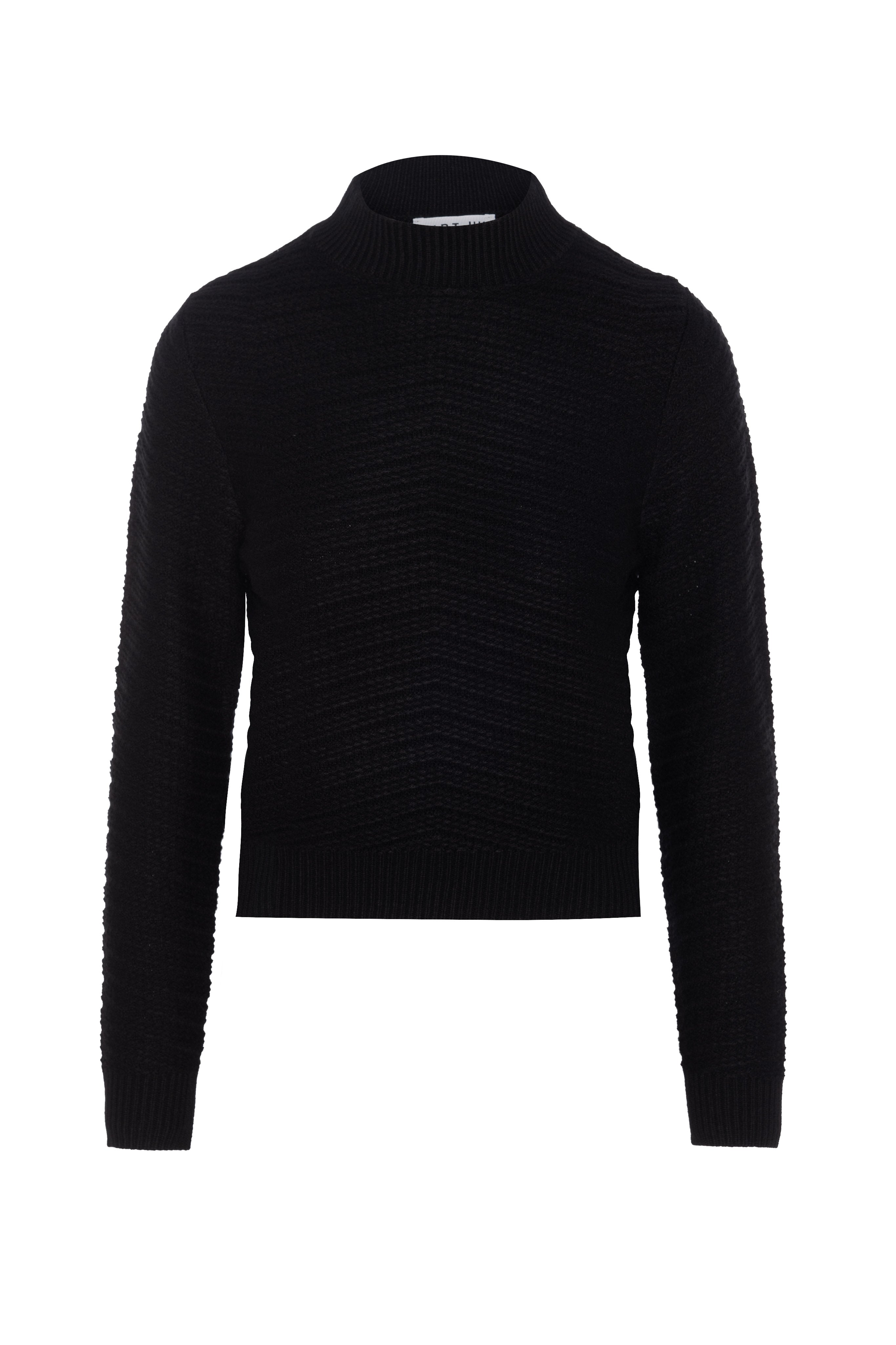 Chevron Knit Sweater in Black by Birt UK