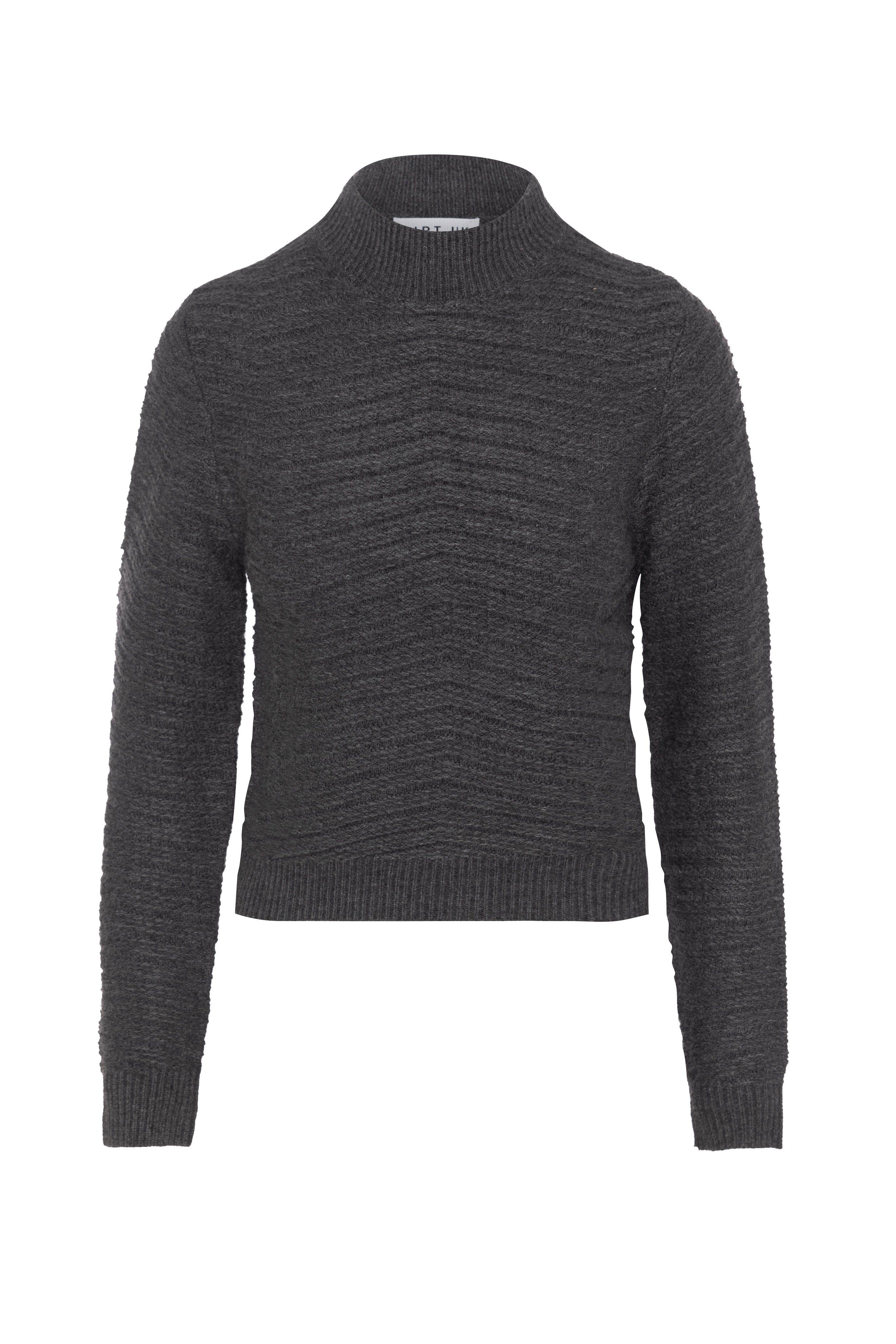 Chevron Knit Sweater in Charcoal Mix by Birt UK