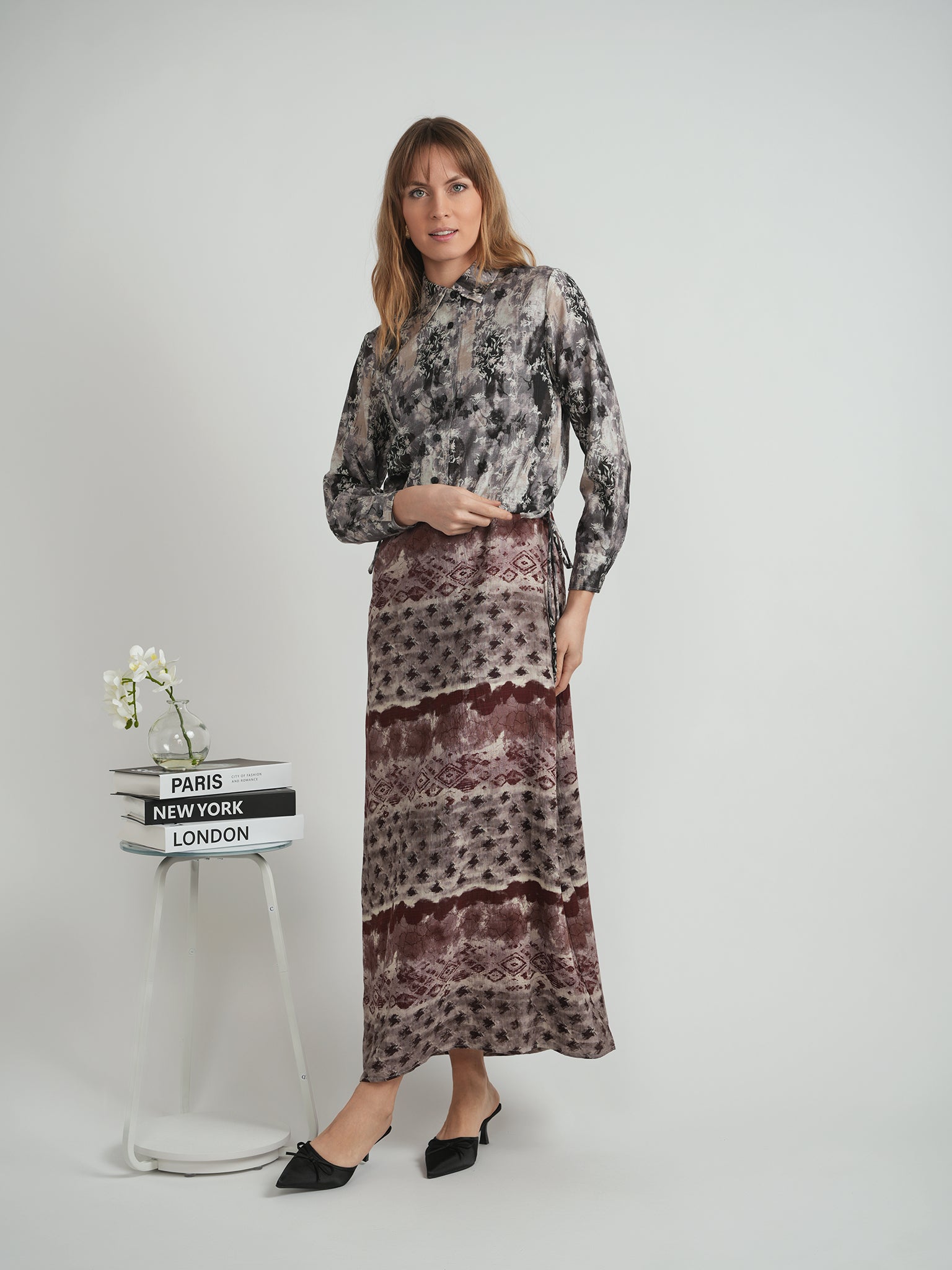 Printed Linen Maxi Jumper in by The Norway Club