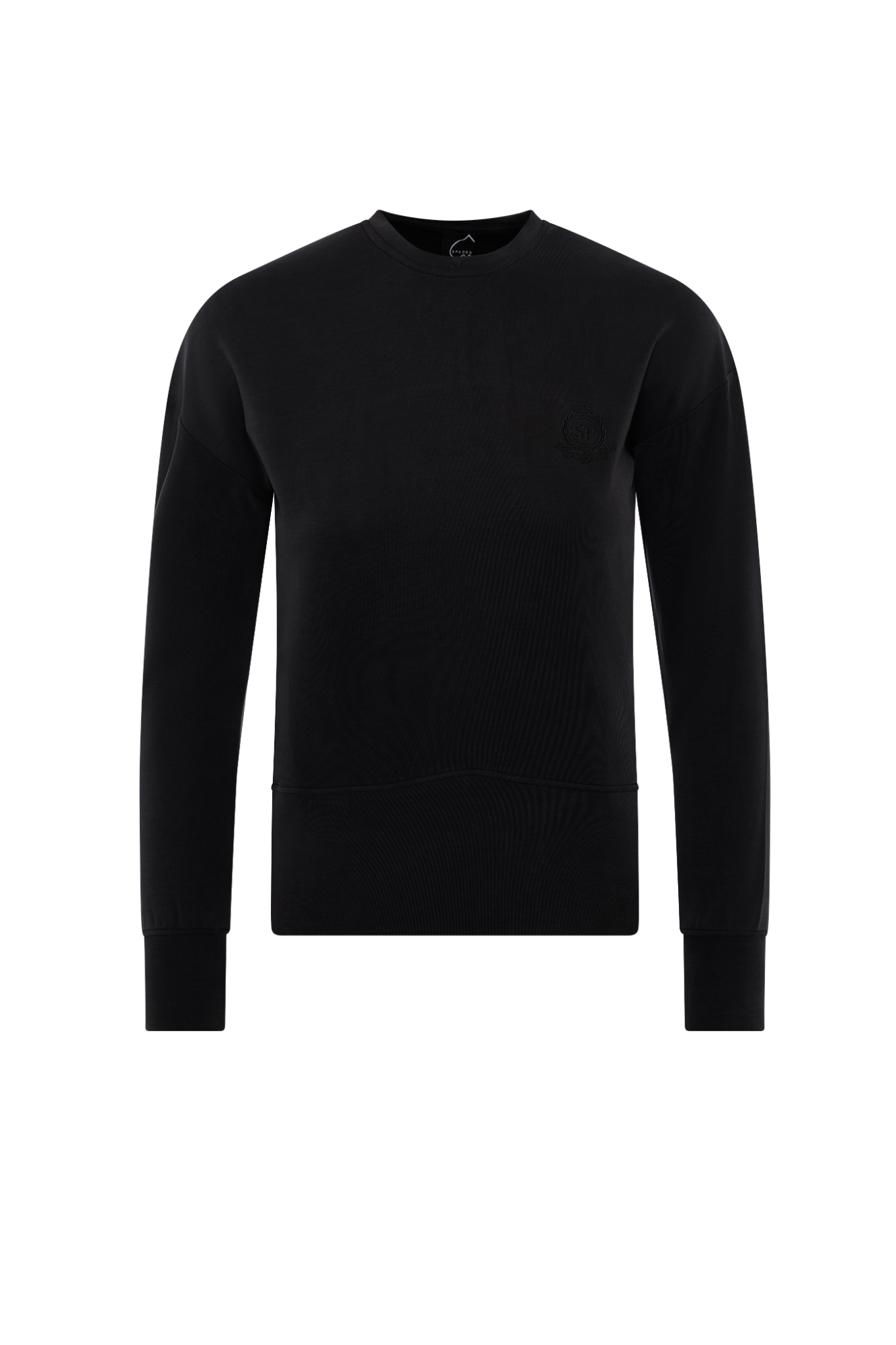 Ribbed Embroidery Sweatshirt in Black by Spades