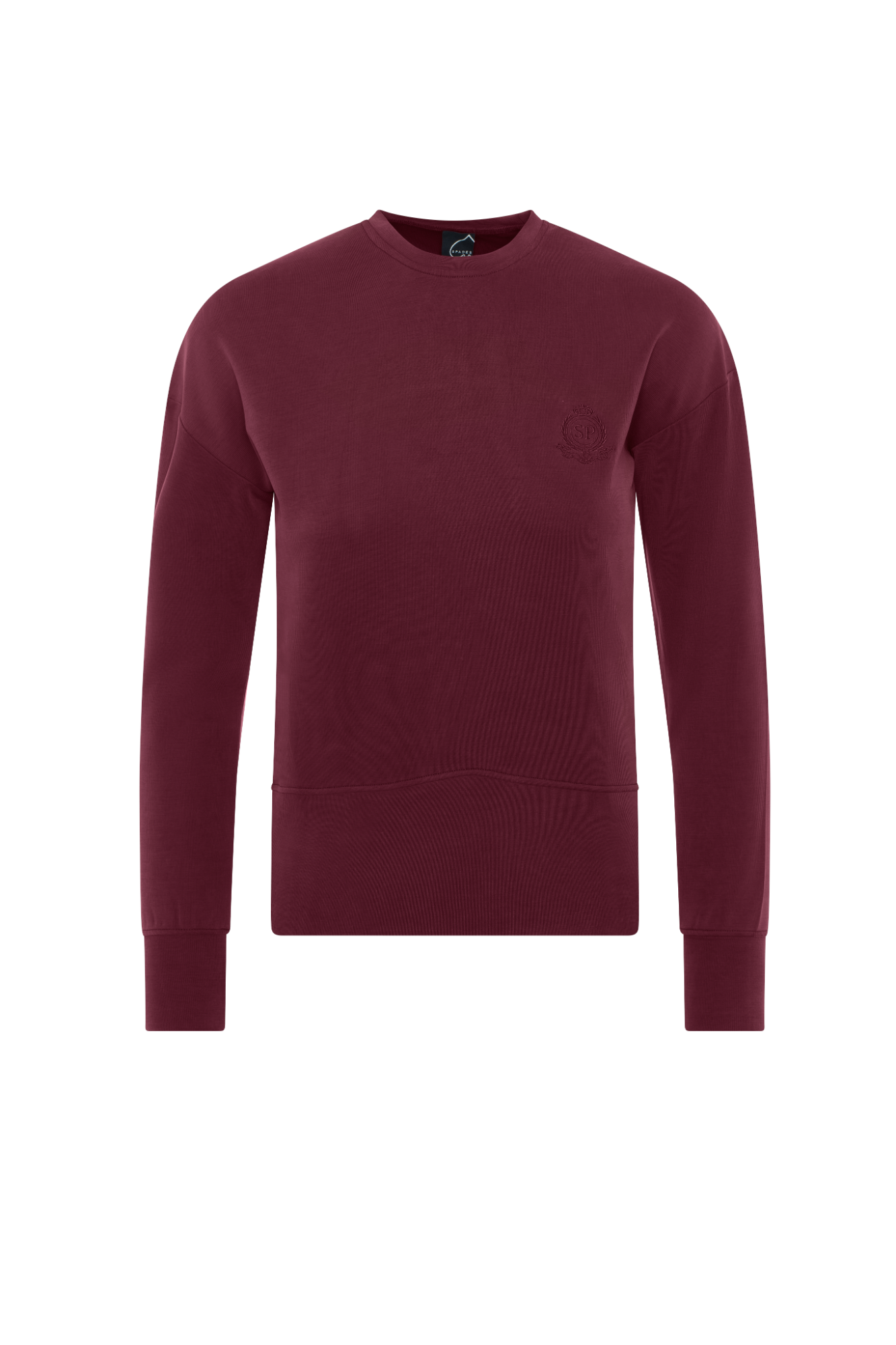 Ribbed Embroidery Sweatshirt in Burgundy by Spades