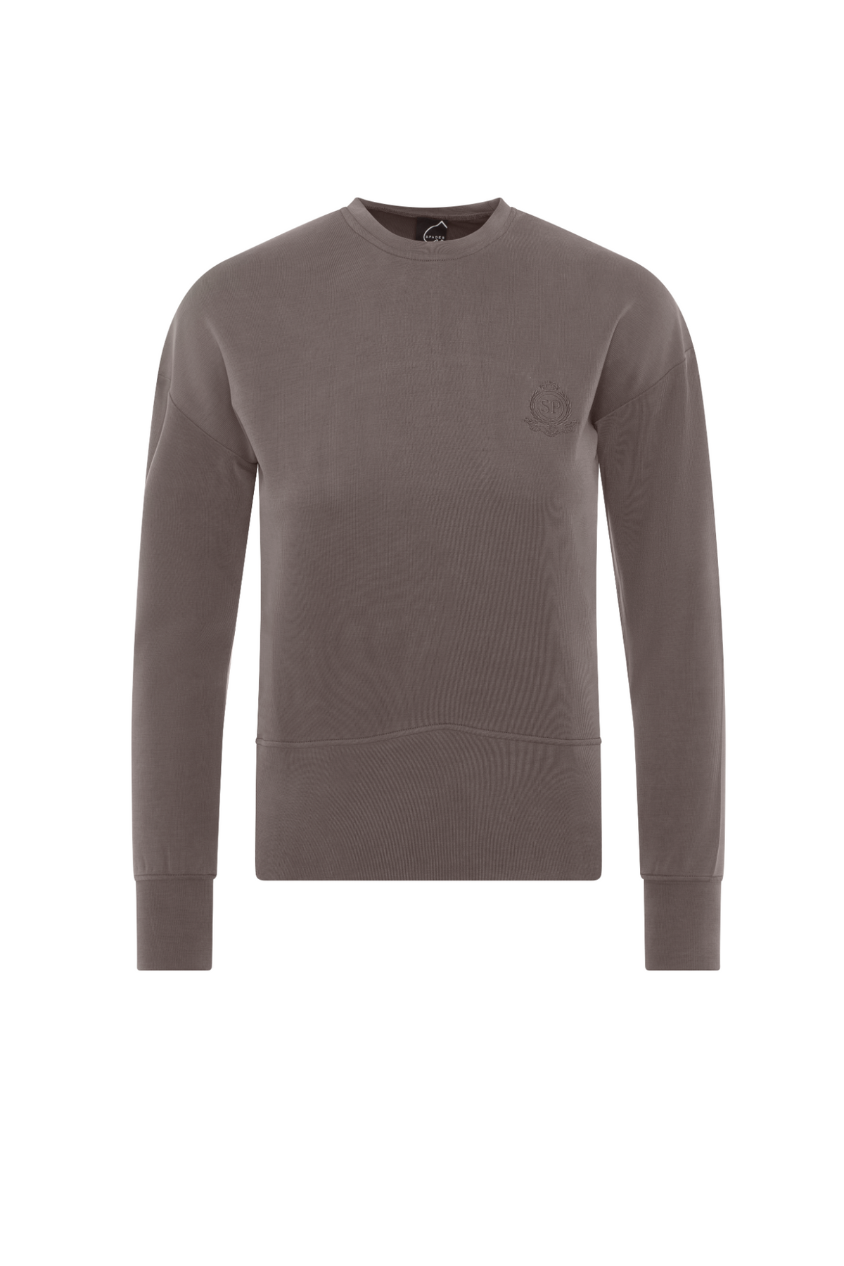 Ribbed Embroidery Sweatshirt in Mocha by Spades