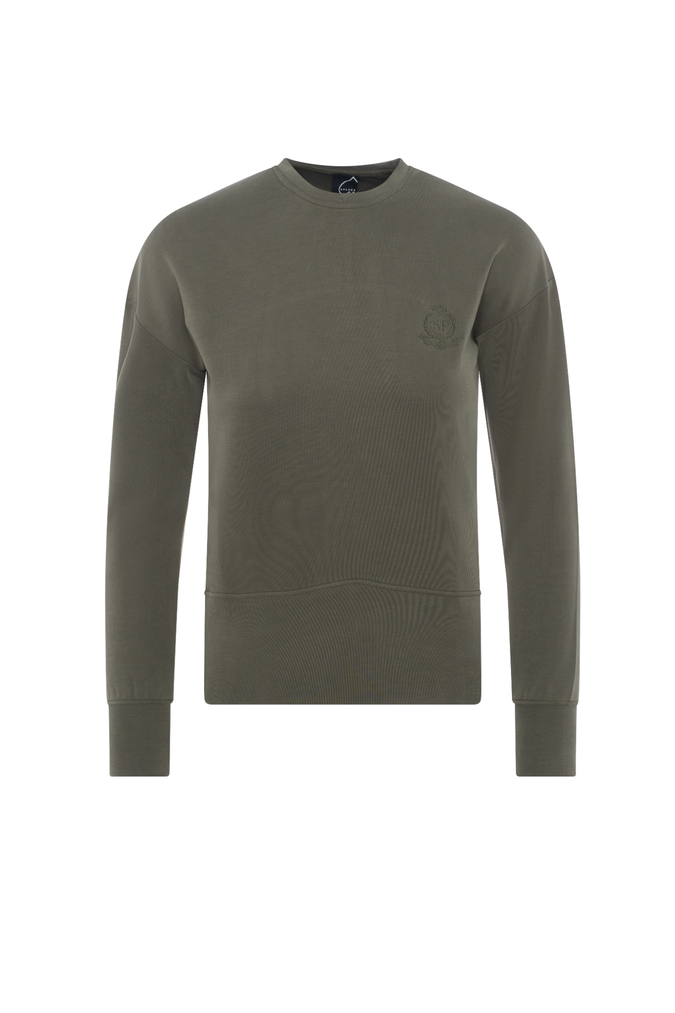 Ribbed Embroidery Sweatshirt in Olive by Spades