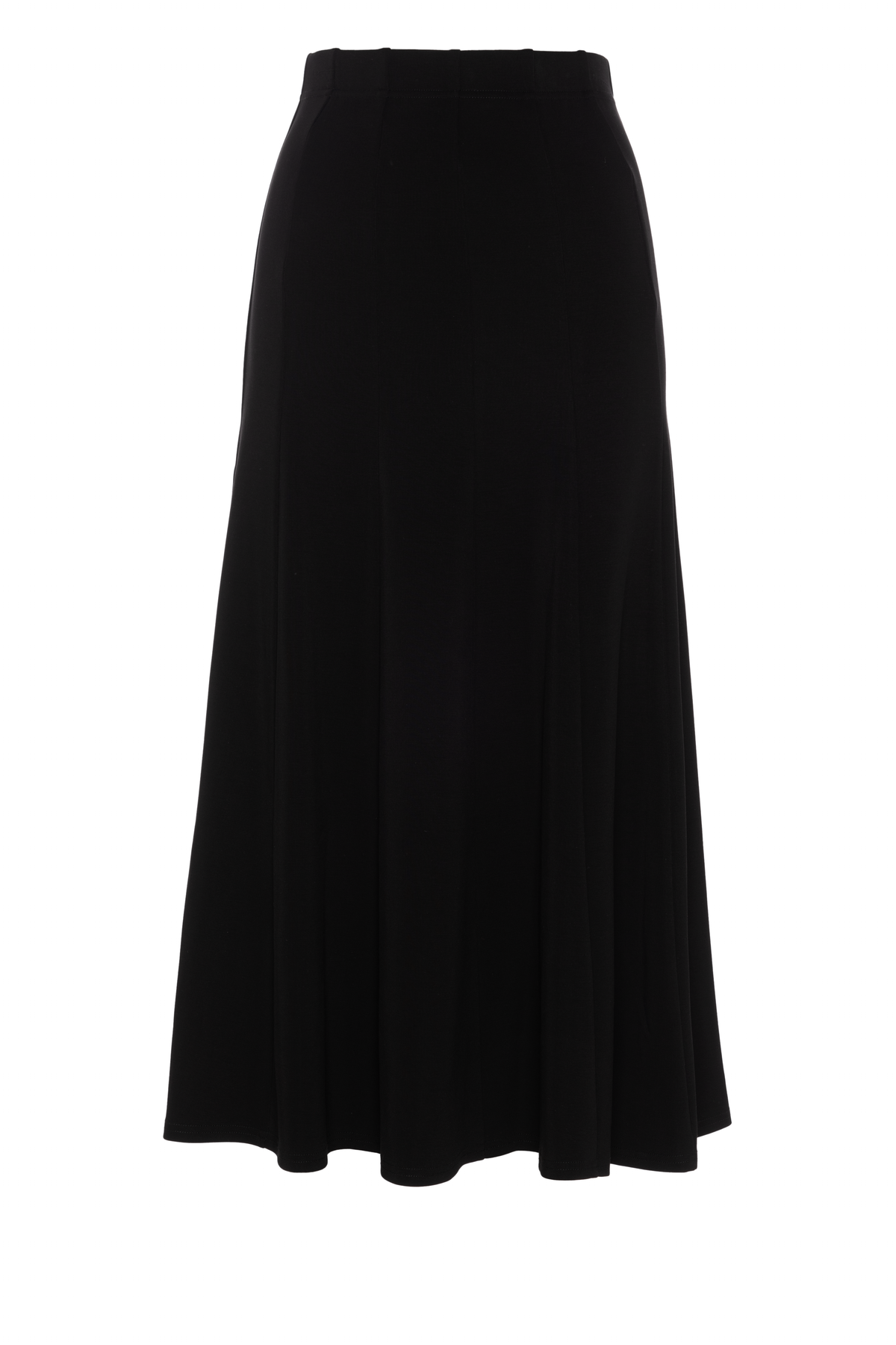 Ribbed Paneled Midi Skirt in Black by Spades