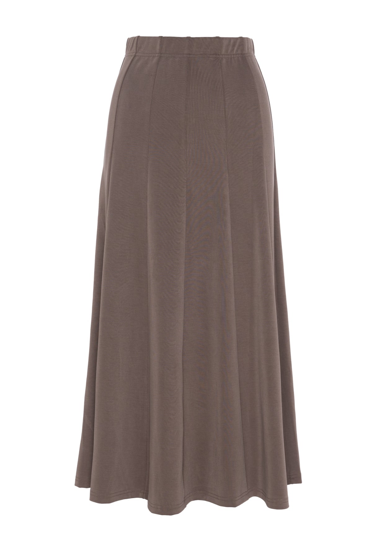 Ribbed Paneled Midi Skirt in Mocha by Spades
