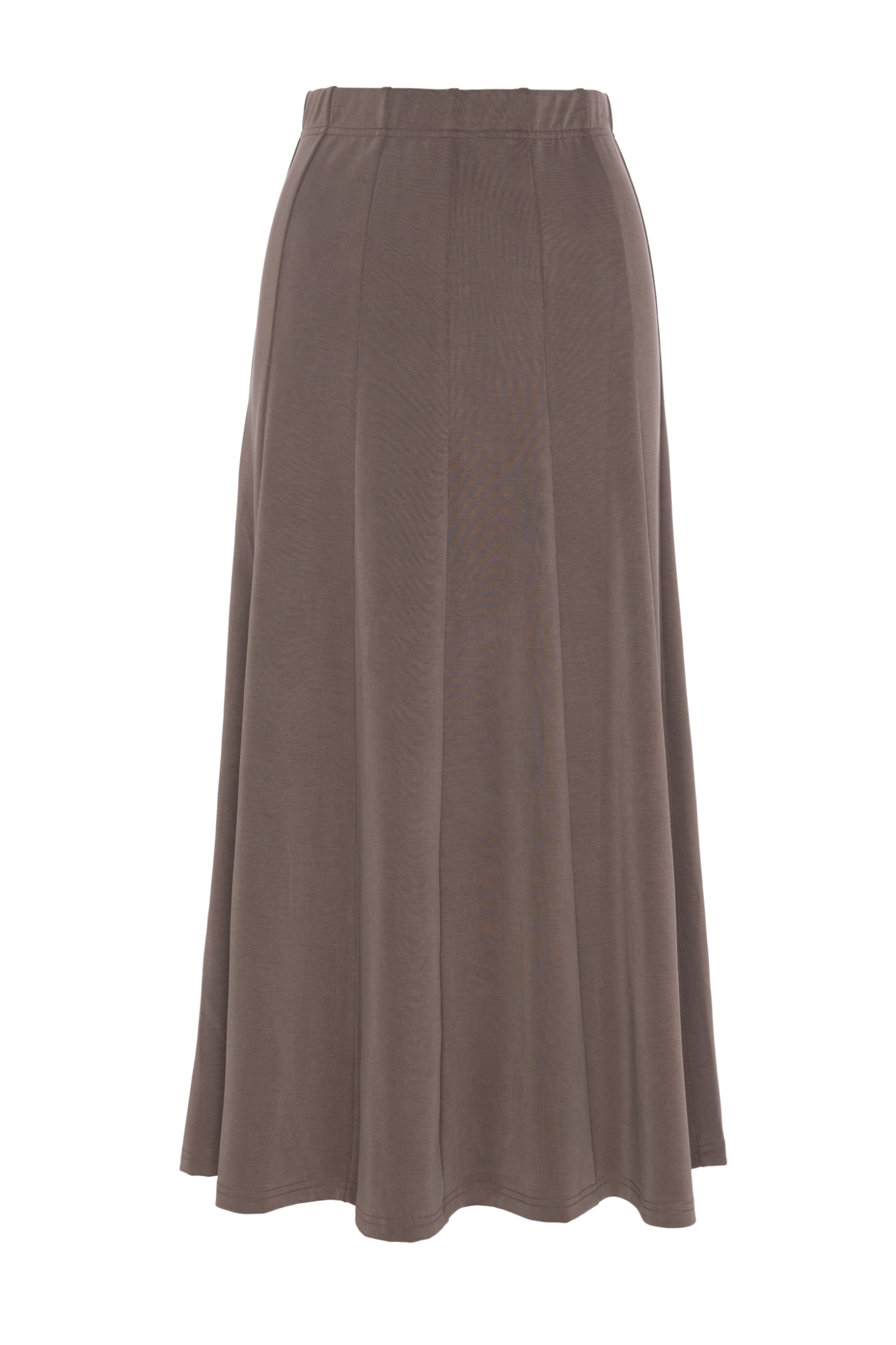 Ribbed Paneled Midi Skirt in Mocha by Spades