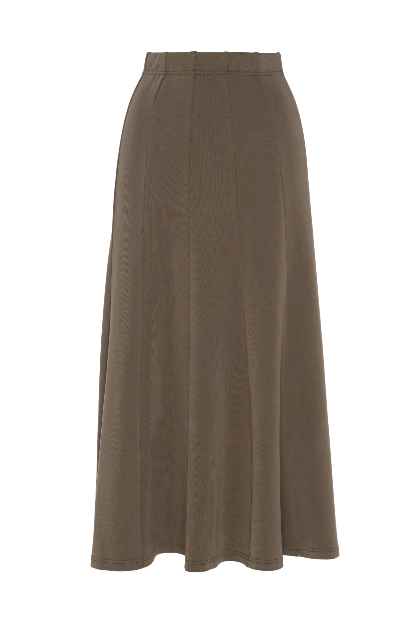 Ribbed Paneled Midi Skirt in Olive by Spades