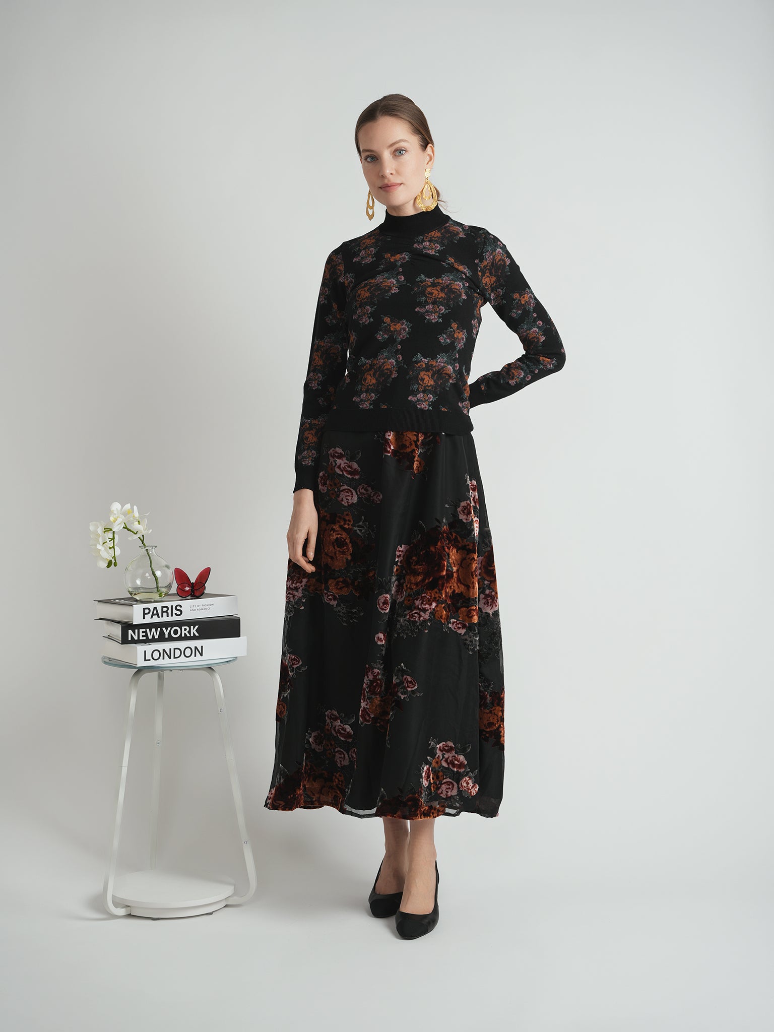 Flocked Velour Jumper in by Birt UK