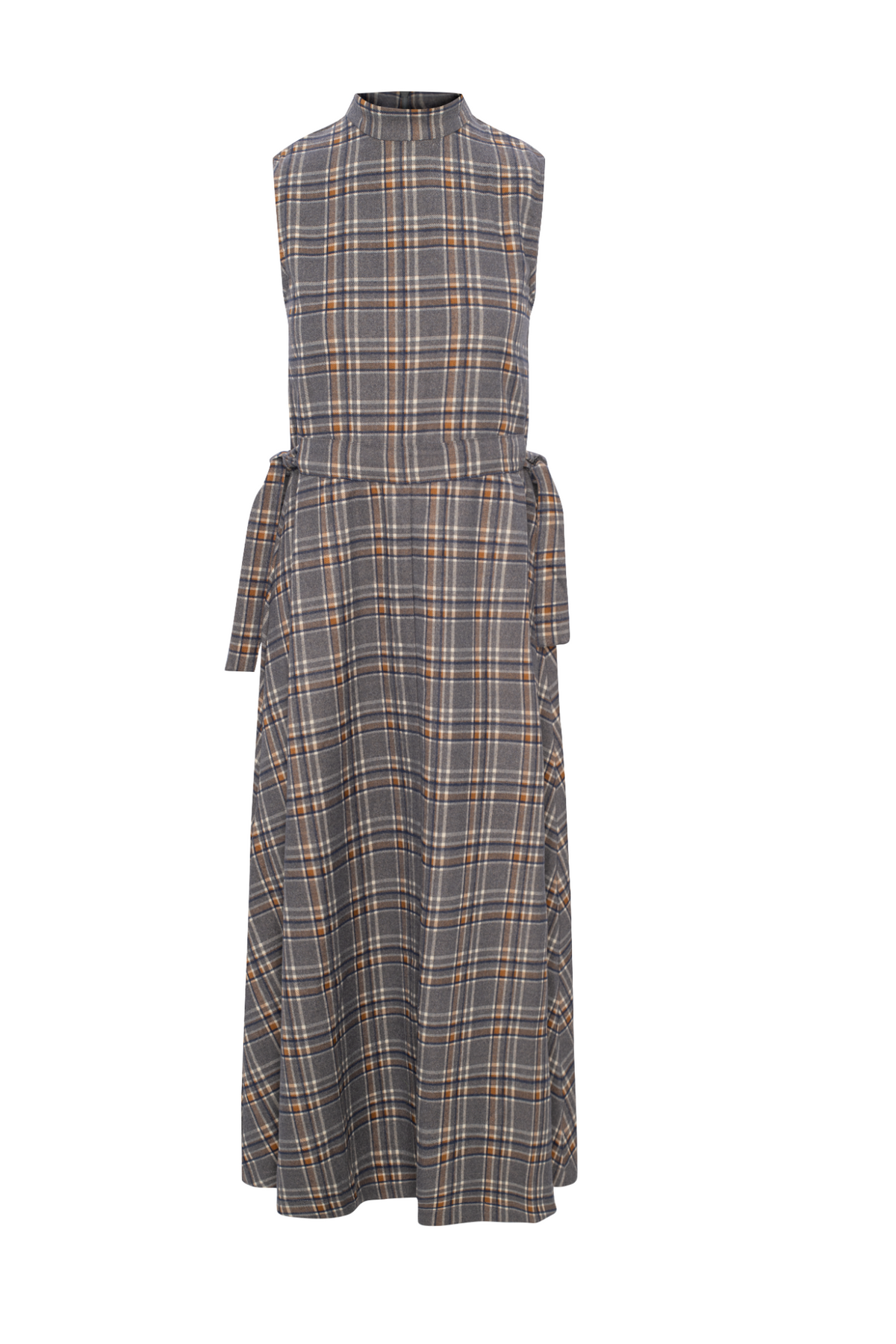 Plaid Belt Jumper in Grey Plaid by Club Malibu