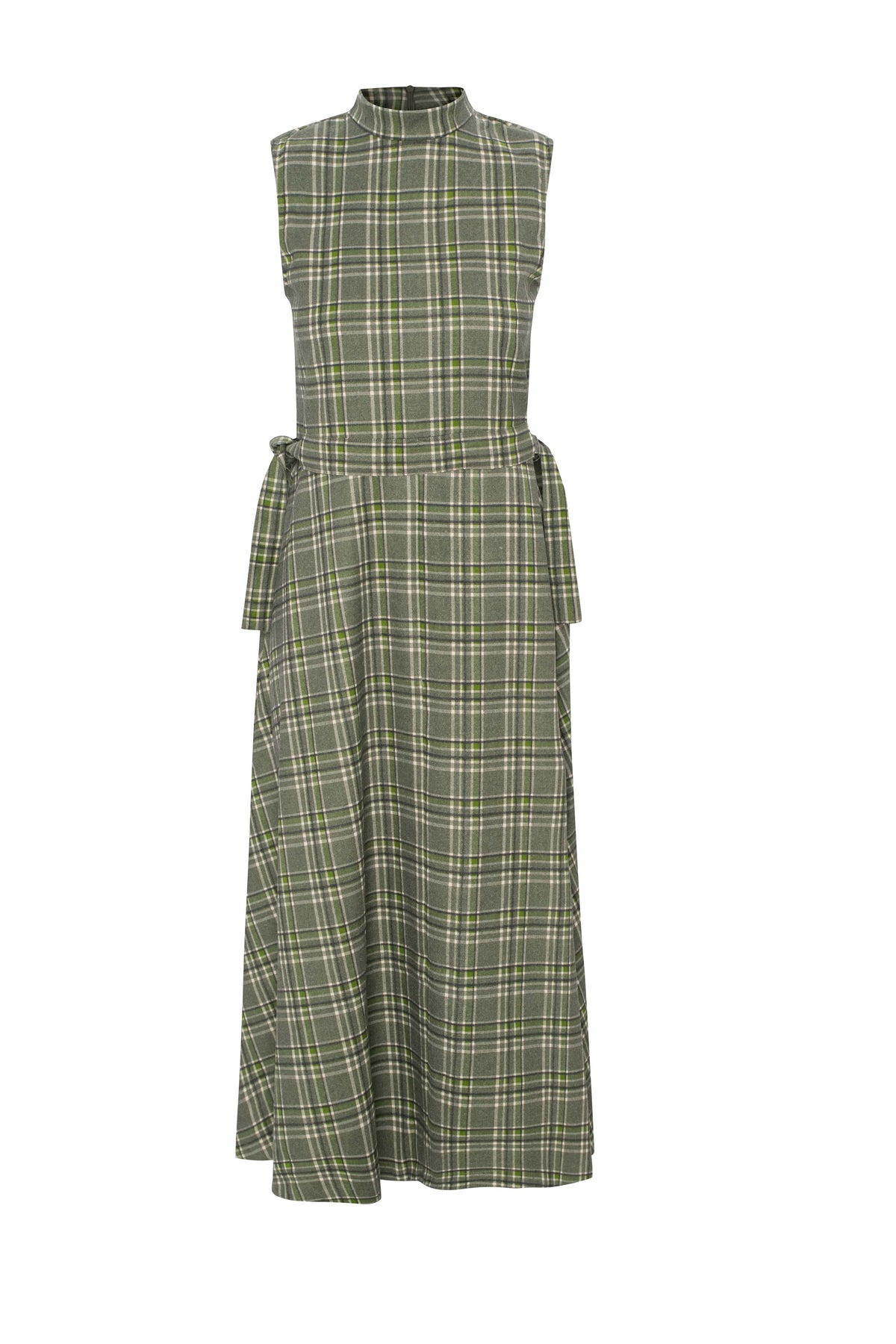 Plaid Belt Jumper in Olive Plaid by Club Malibu