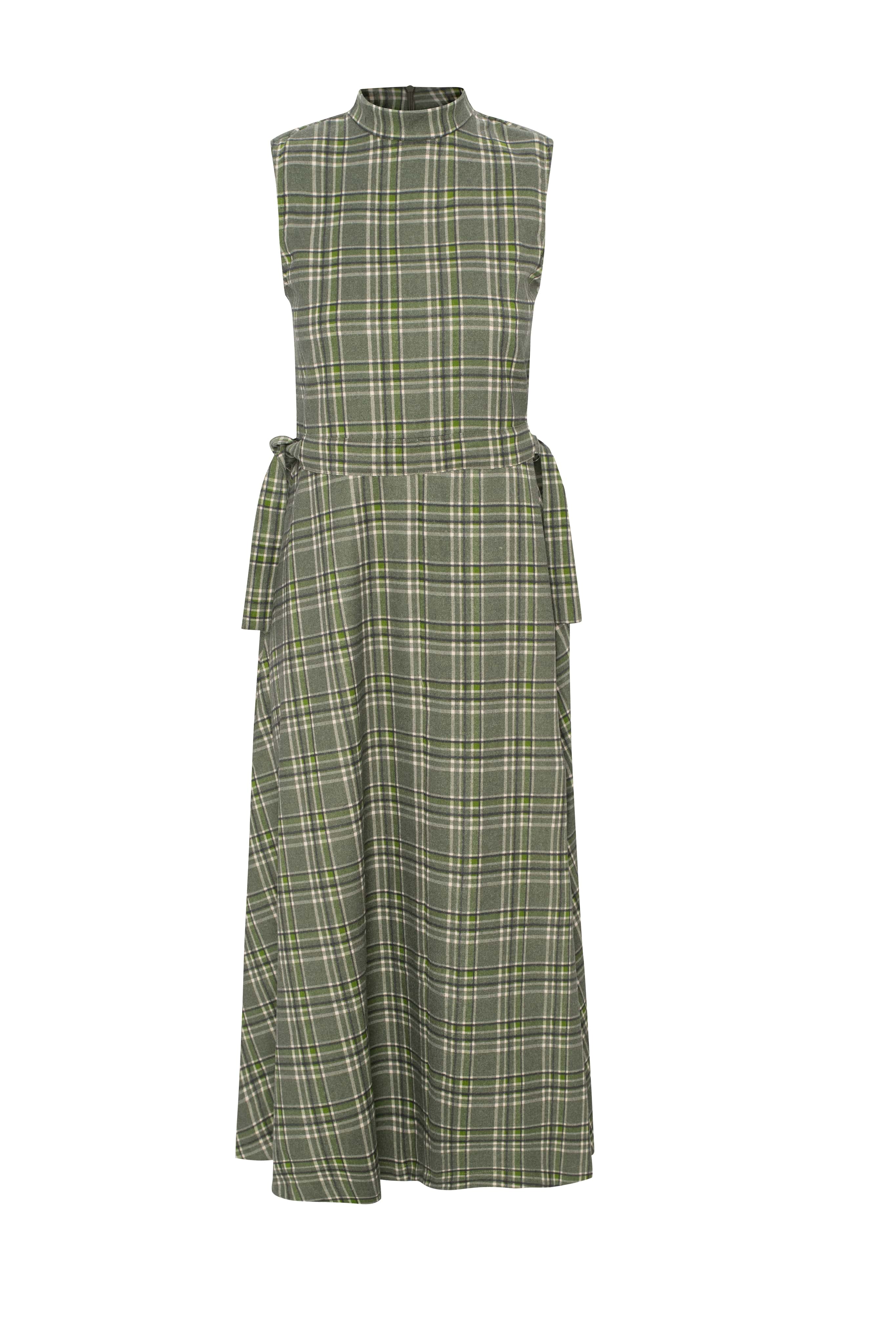 Plaid Belt Jumper in Olive Plaid by Club Malibu