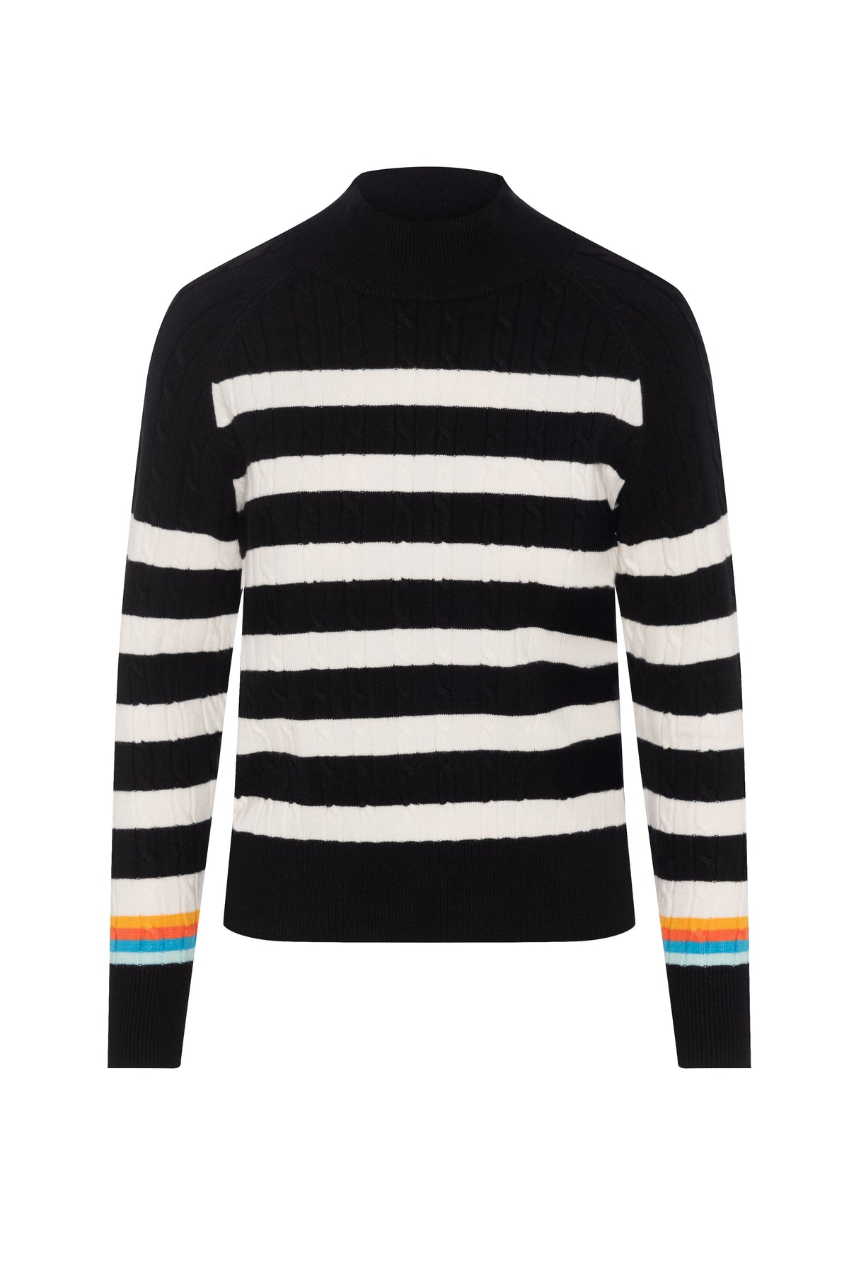 Striped Cable Knit in Black by QEW