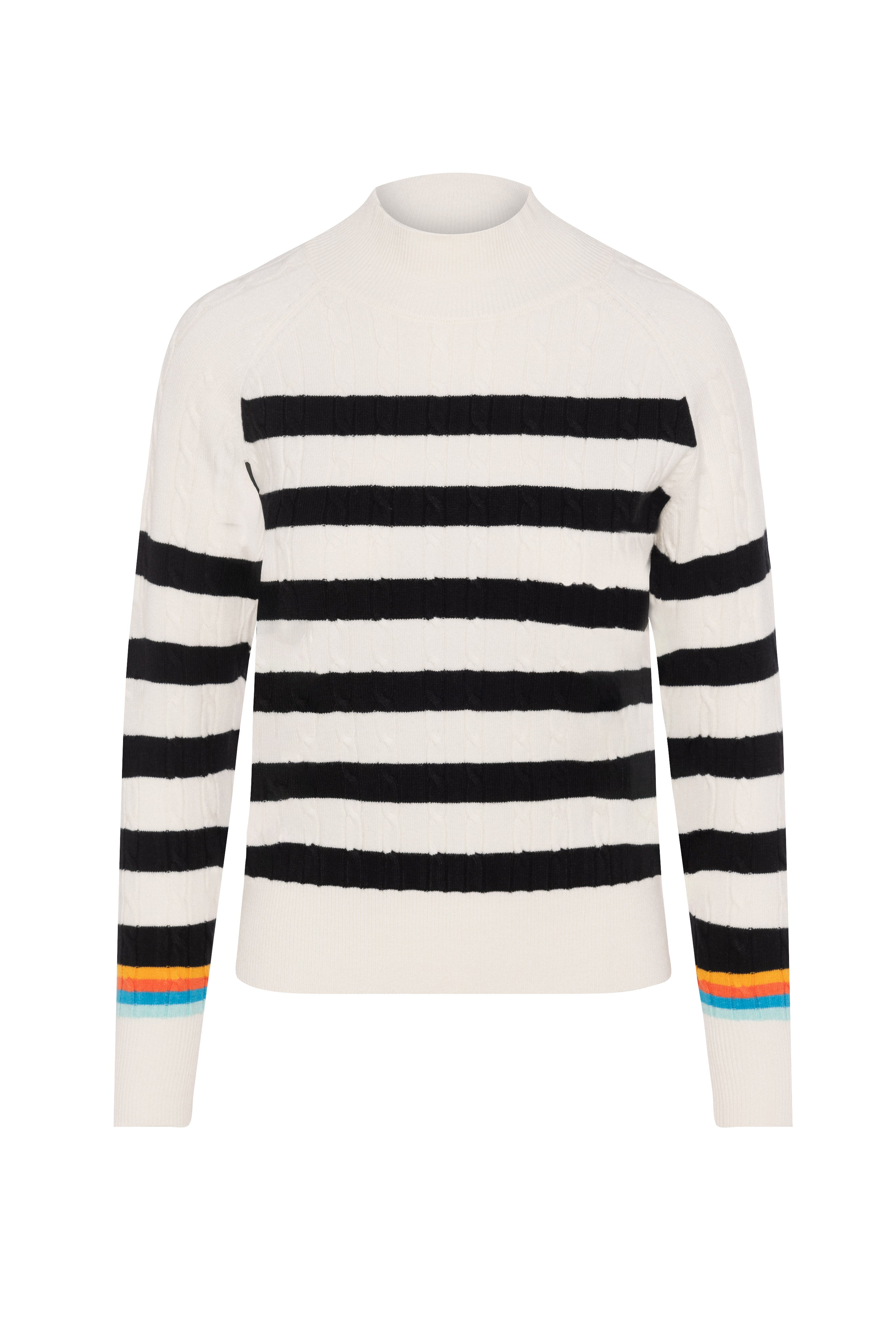 Striped Cable Knit in Cream by QEW