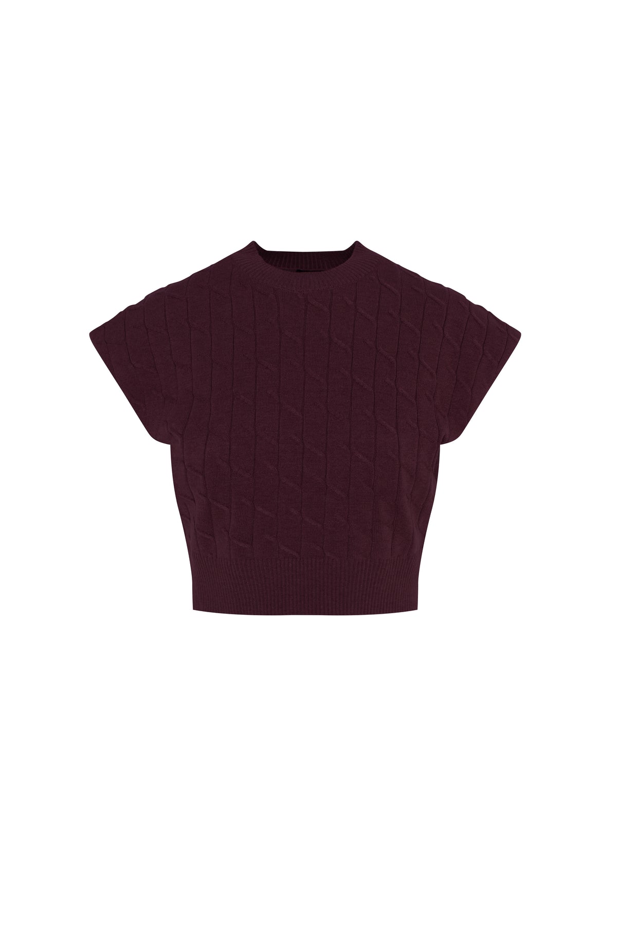 Cable Knit Vest in Eggplant by BuHu
