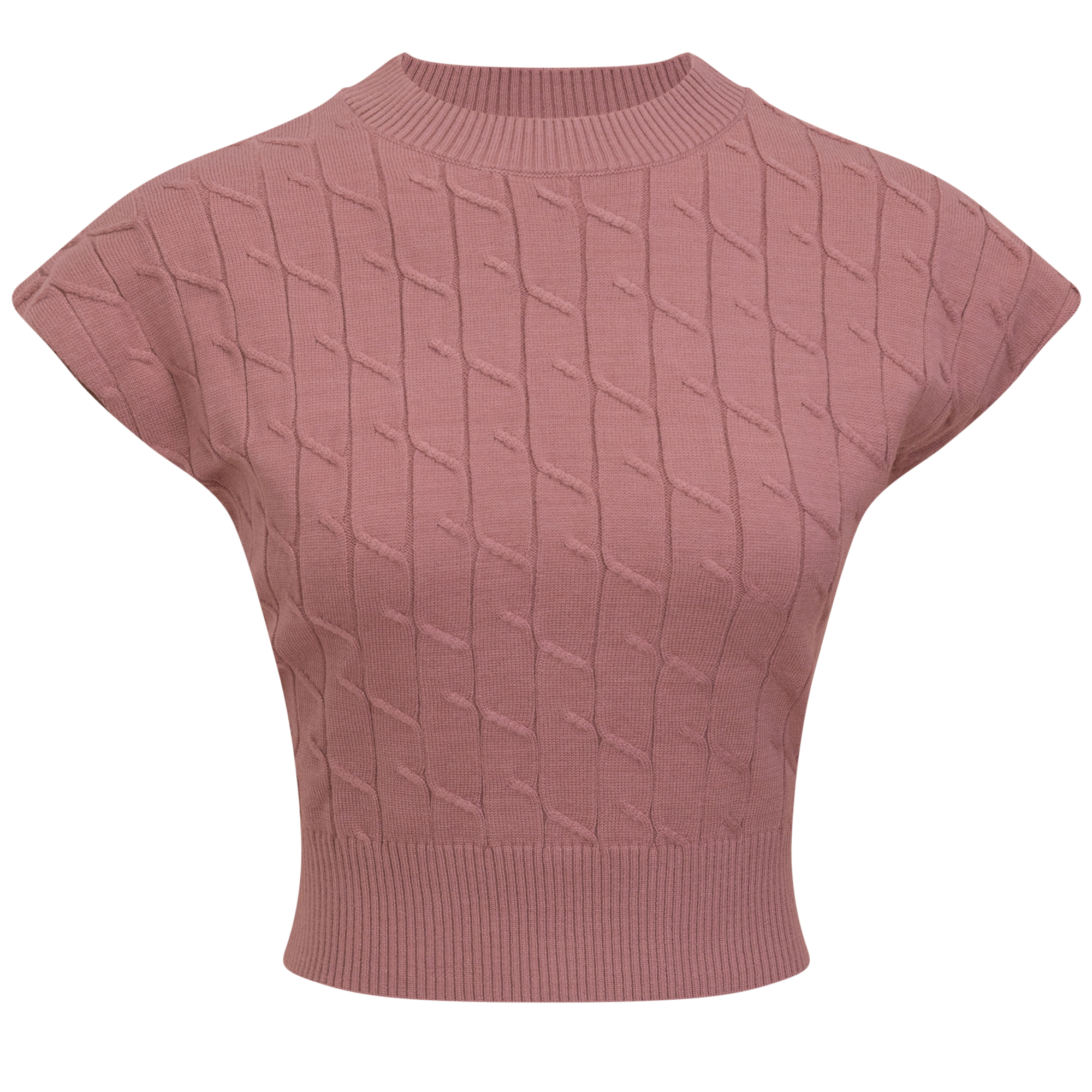 Cable Knit Vest in Light Champagne by BuHu