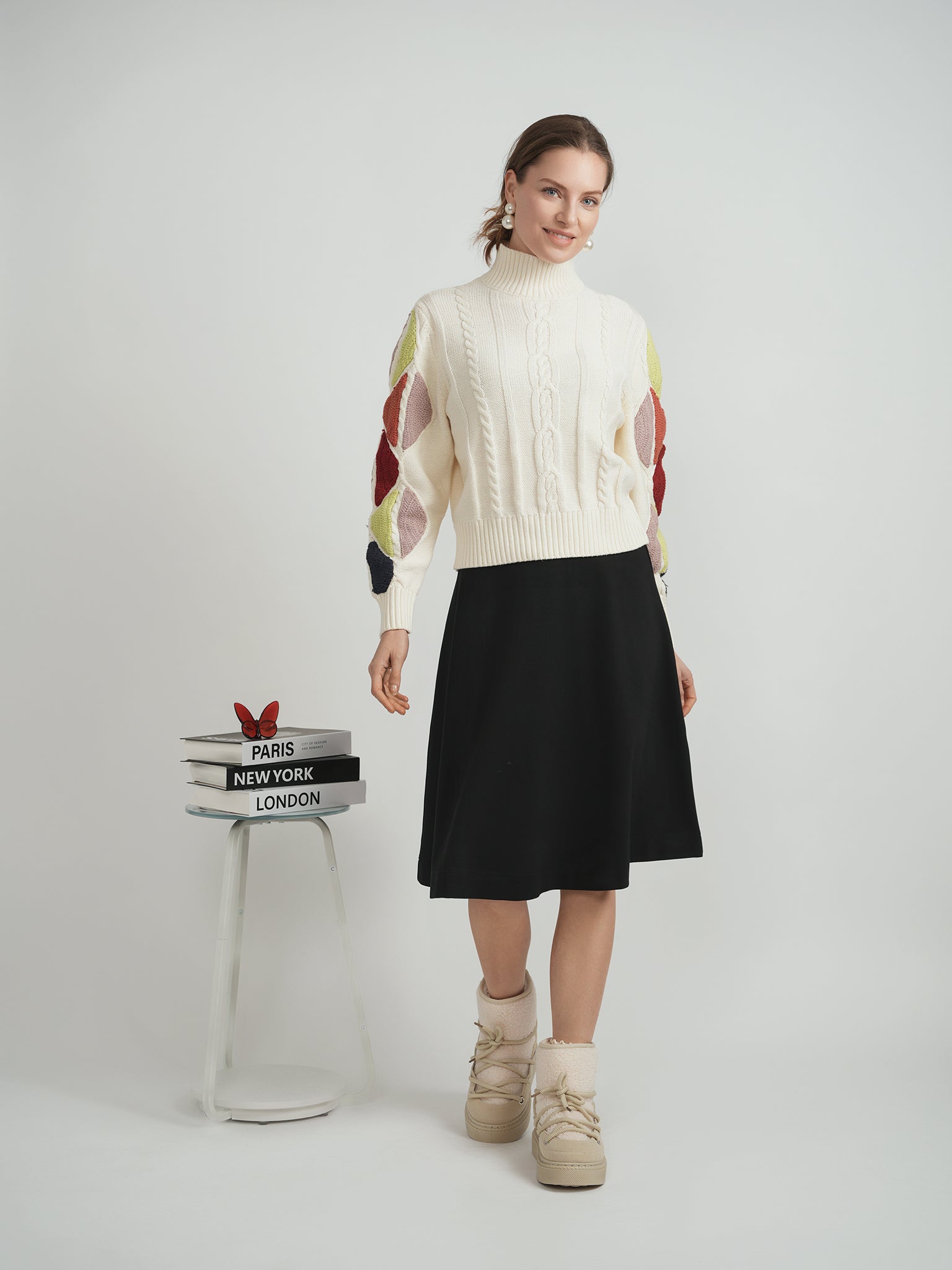 Color Blocked Cable Knit in by Spades
