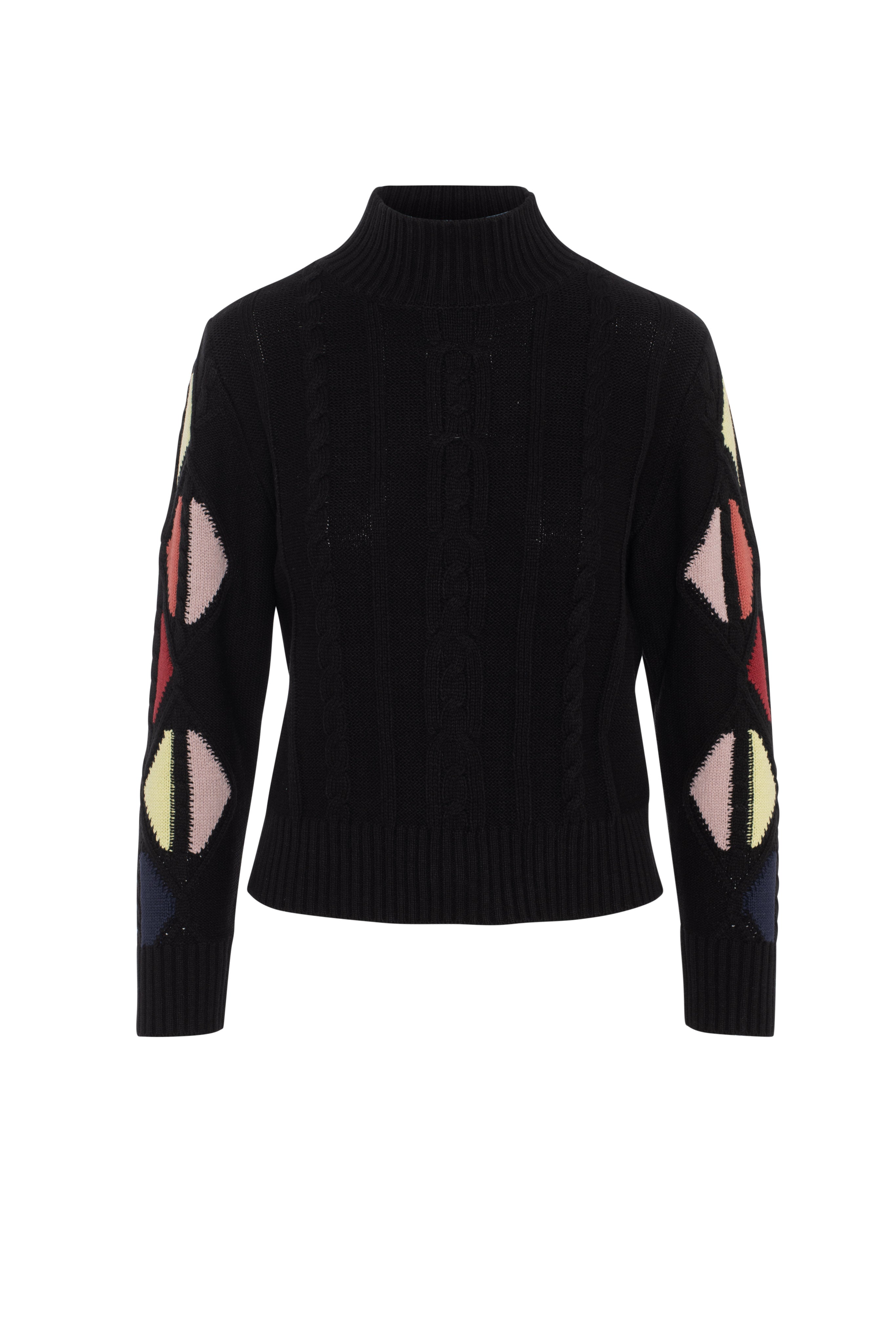 Color Blocked Cable Knit in Black by Spades