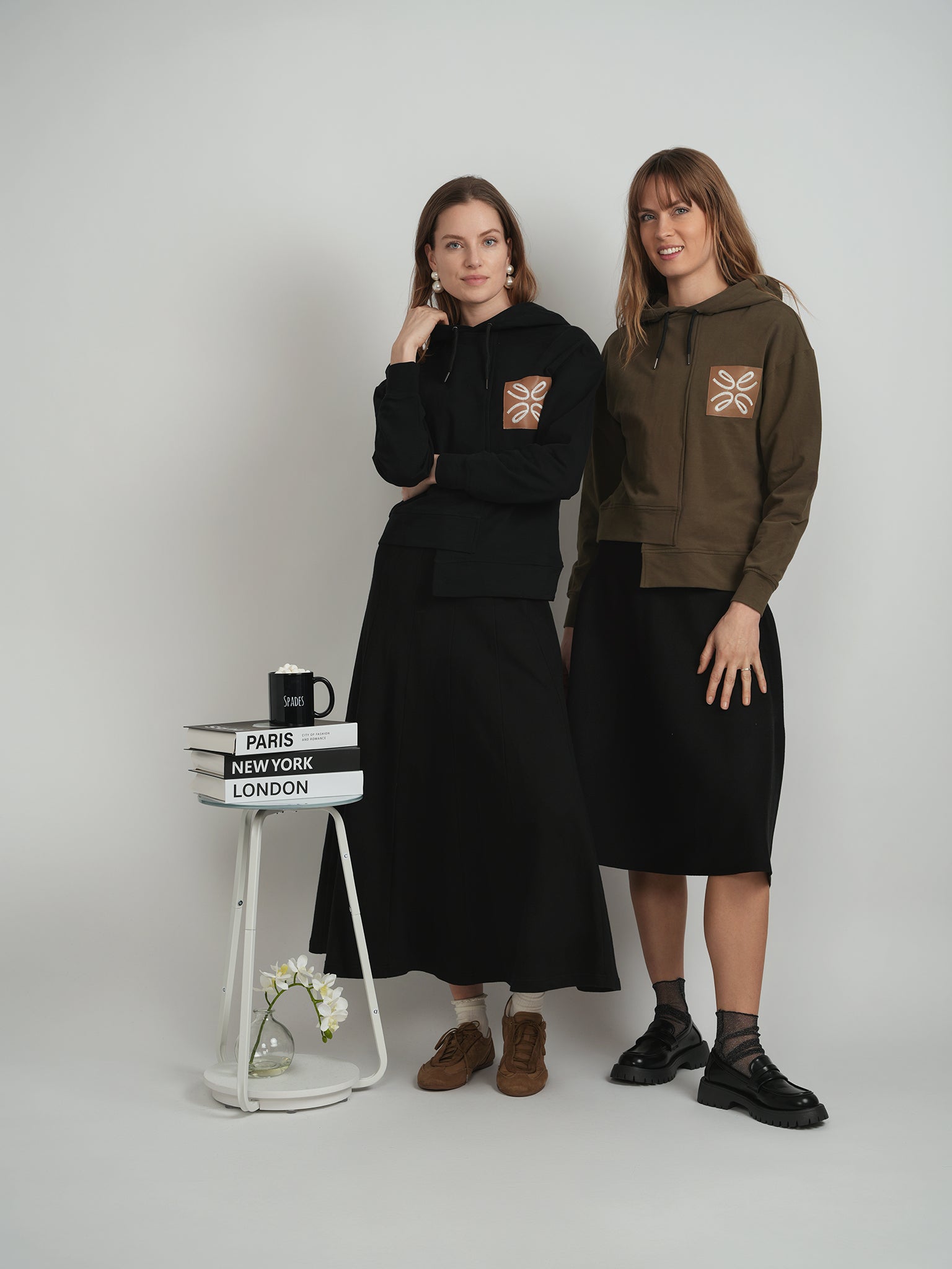 Asymmetrical French Fleece Hoodie in by Juli