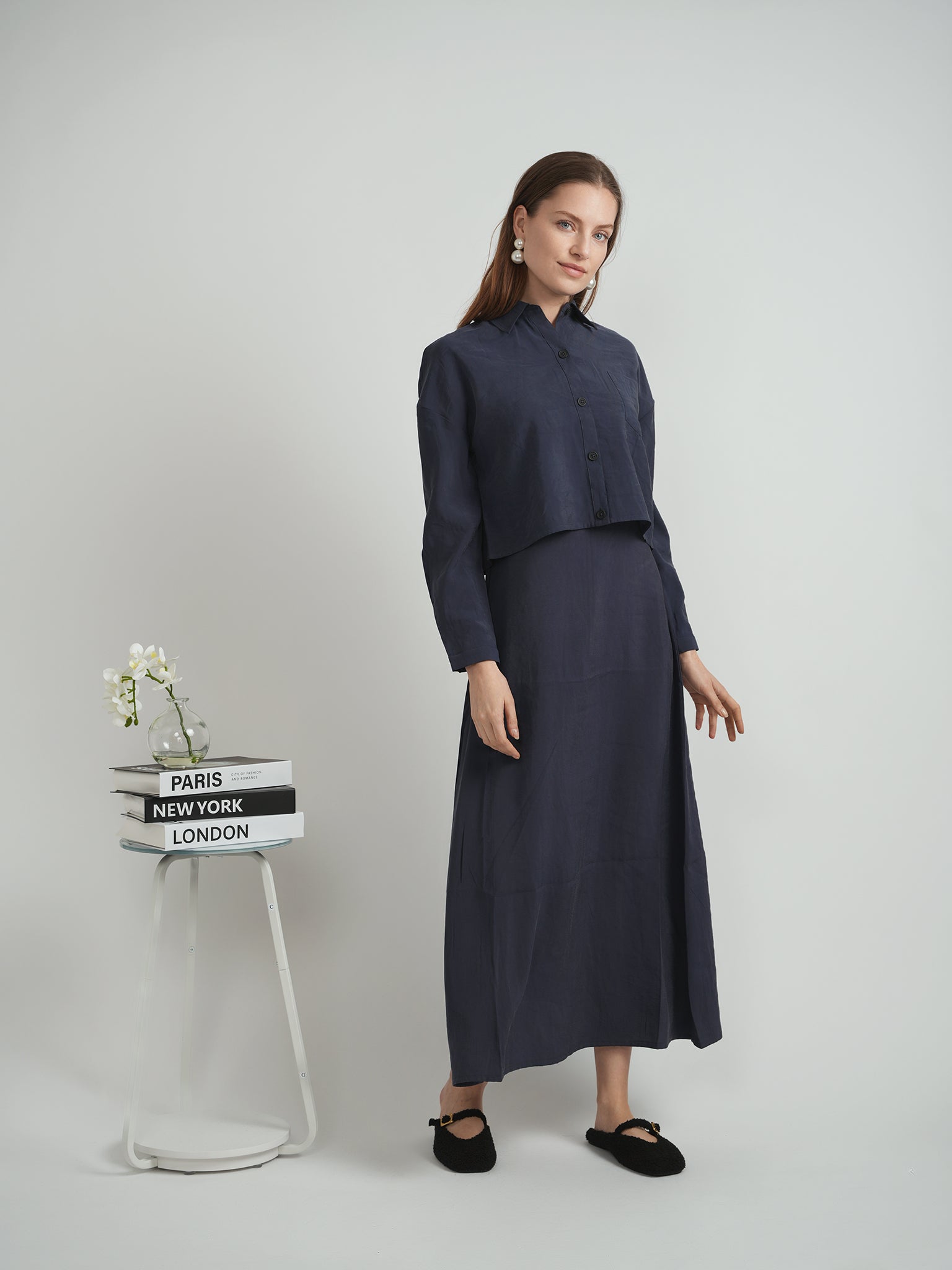 Copper Tencel Cropped Blouse in by Versatile