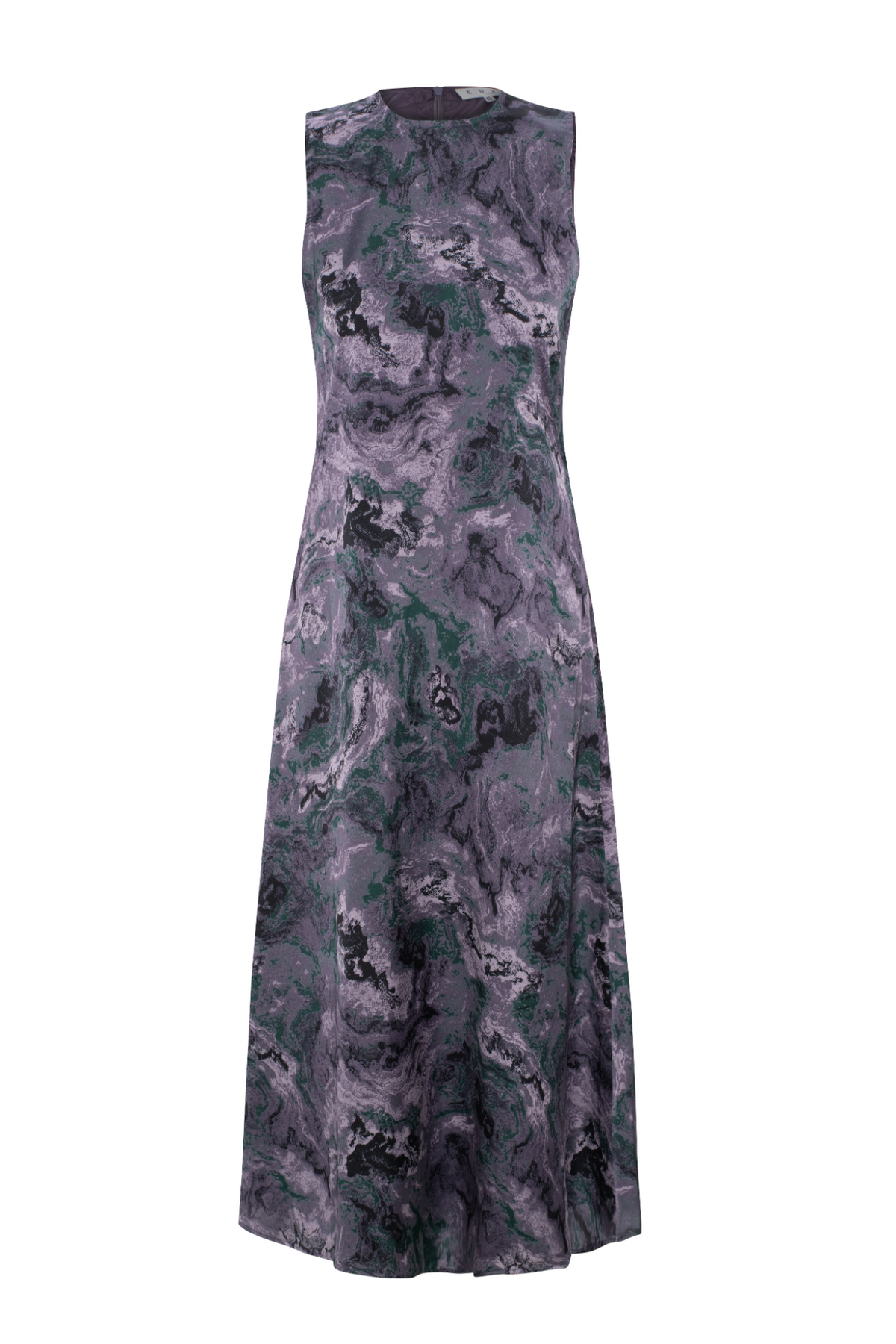 Printed Satin Maxi Jumper in Plum by E.U.X. Exclusive