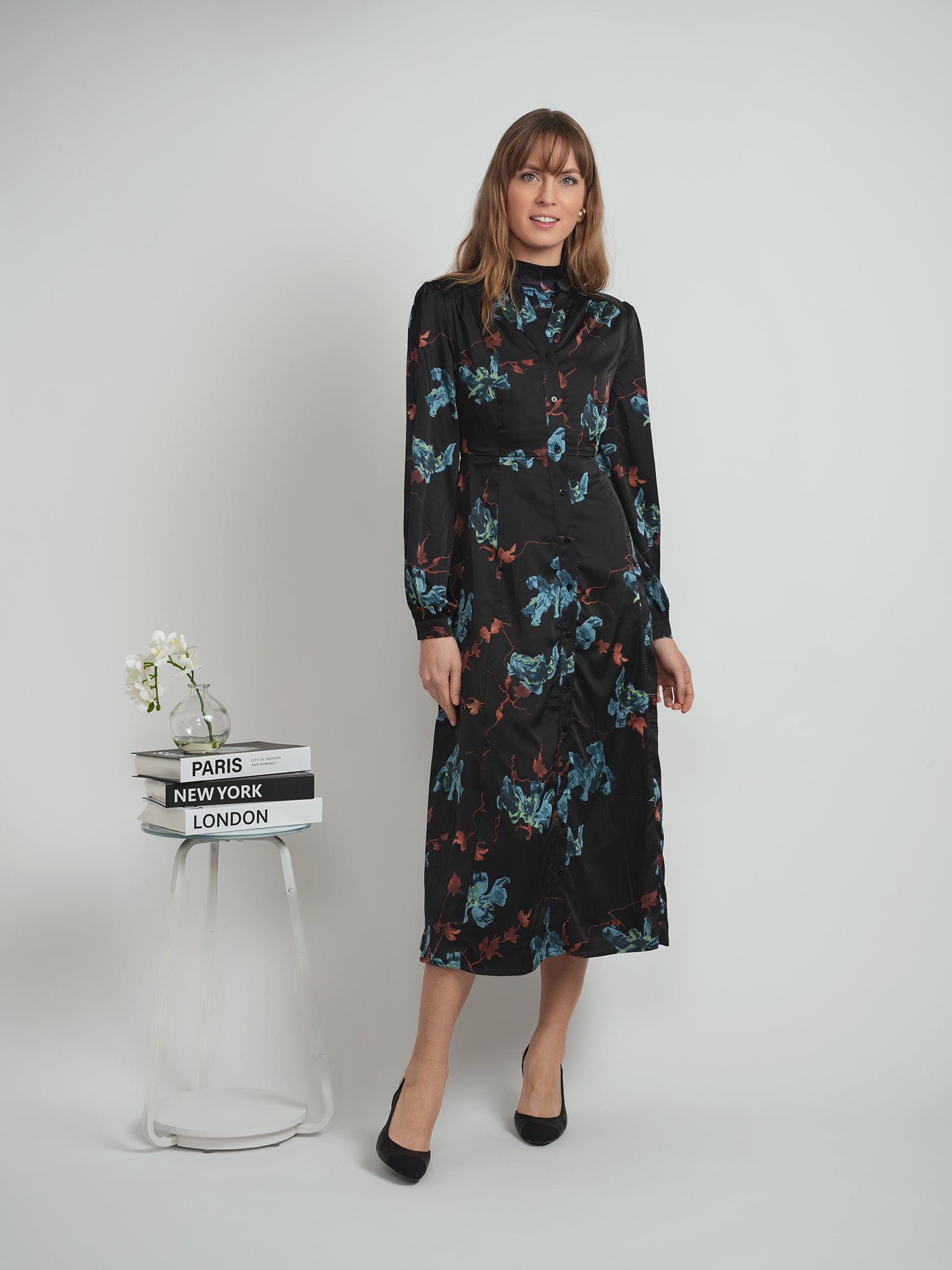 Printed Midi Dress Set in by The Norway Club