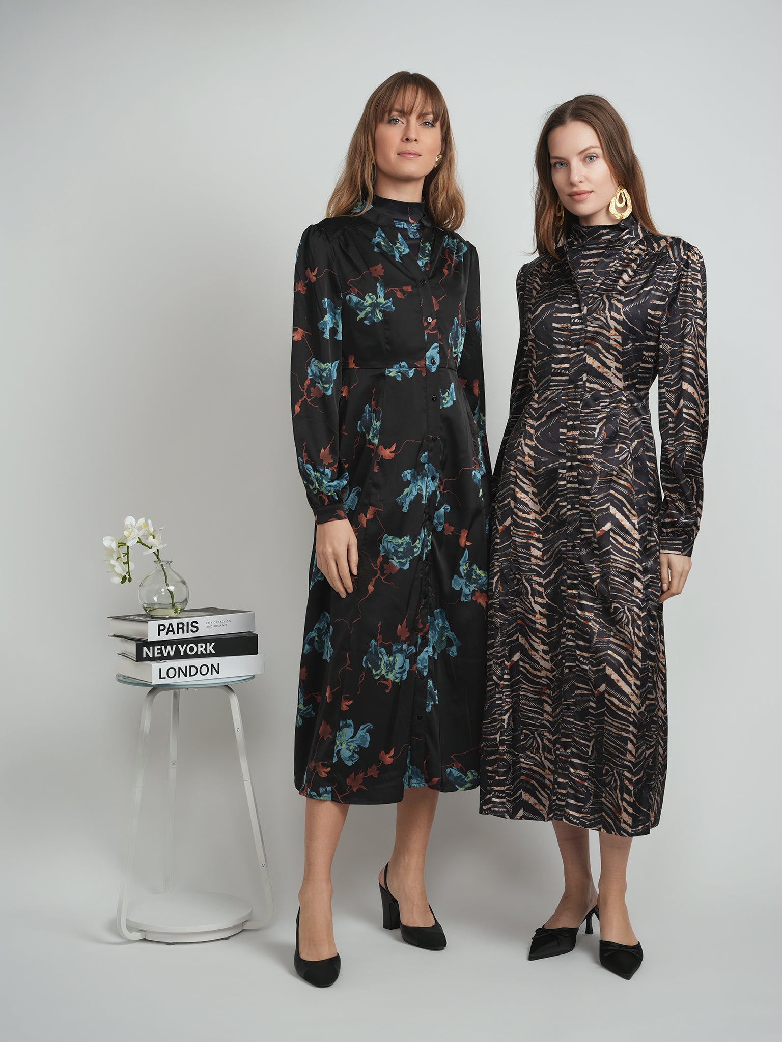 Printed Midi Dress Set in by The Norway Club