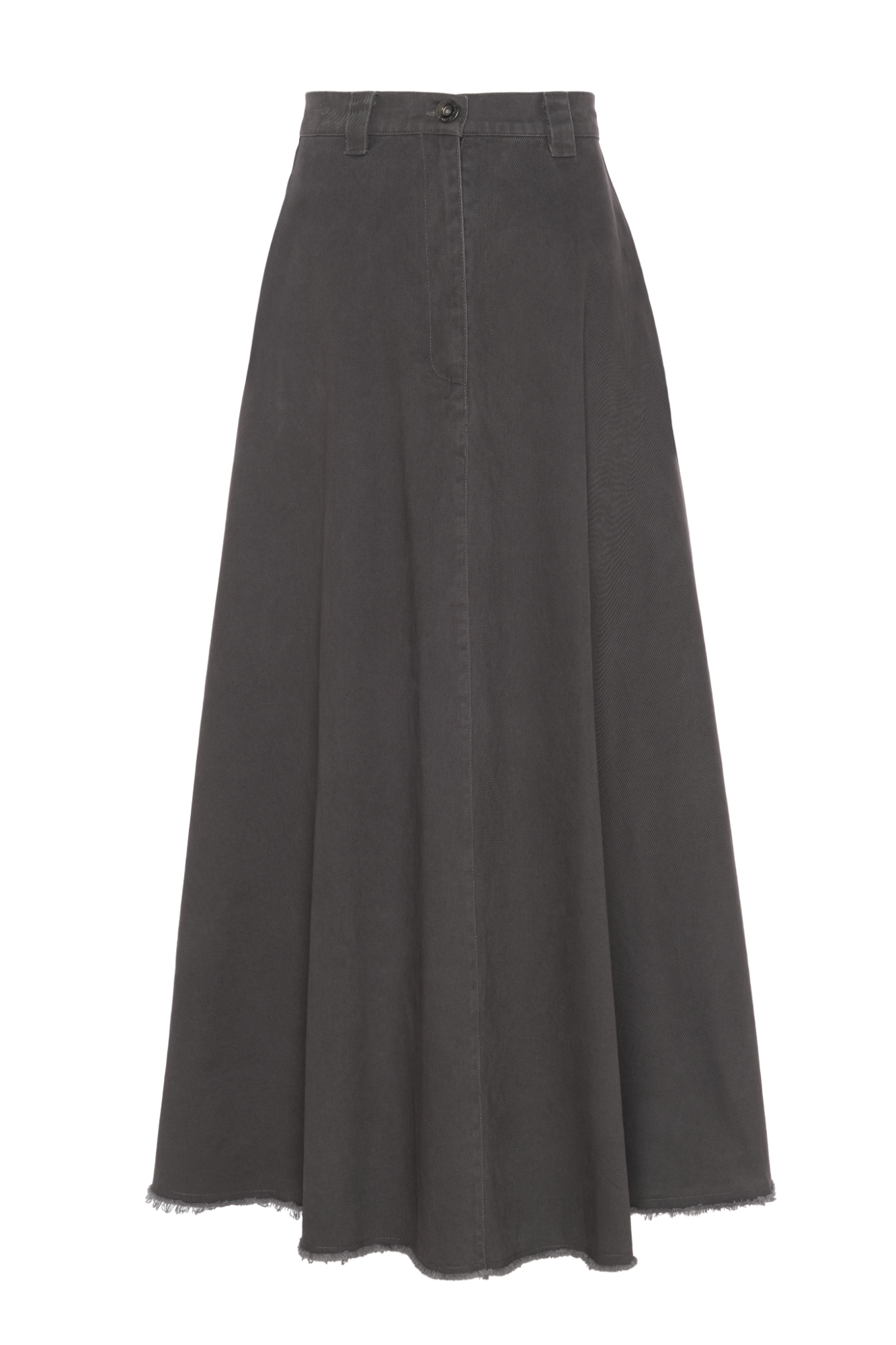 Maxi Twill A Line Skirt in Charcoal by Faves