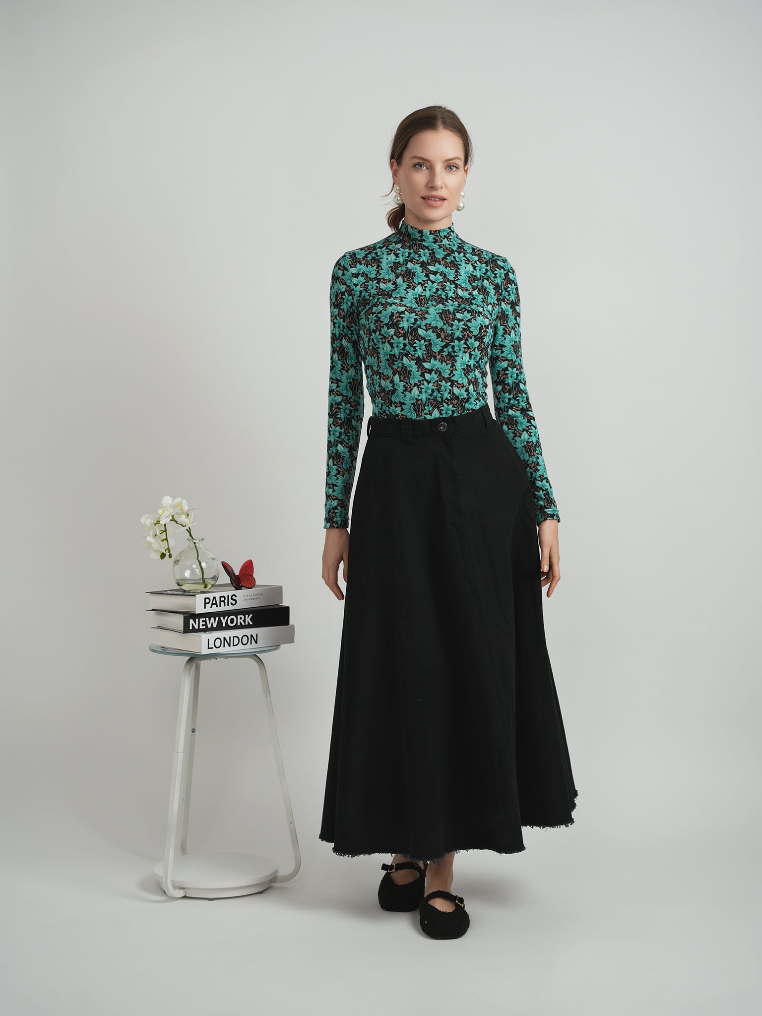 Maxi Twill A Line Skirt in by Faves