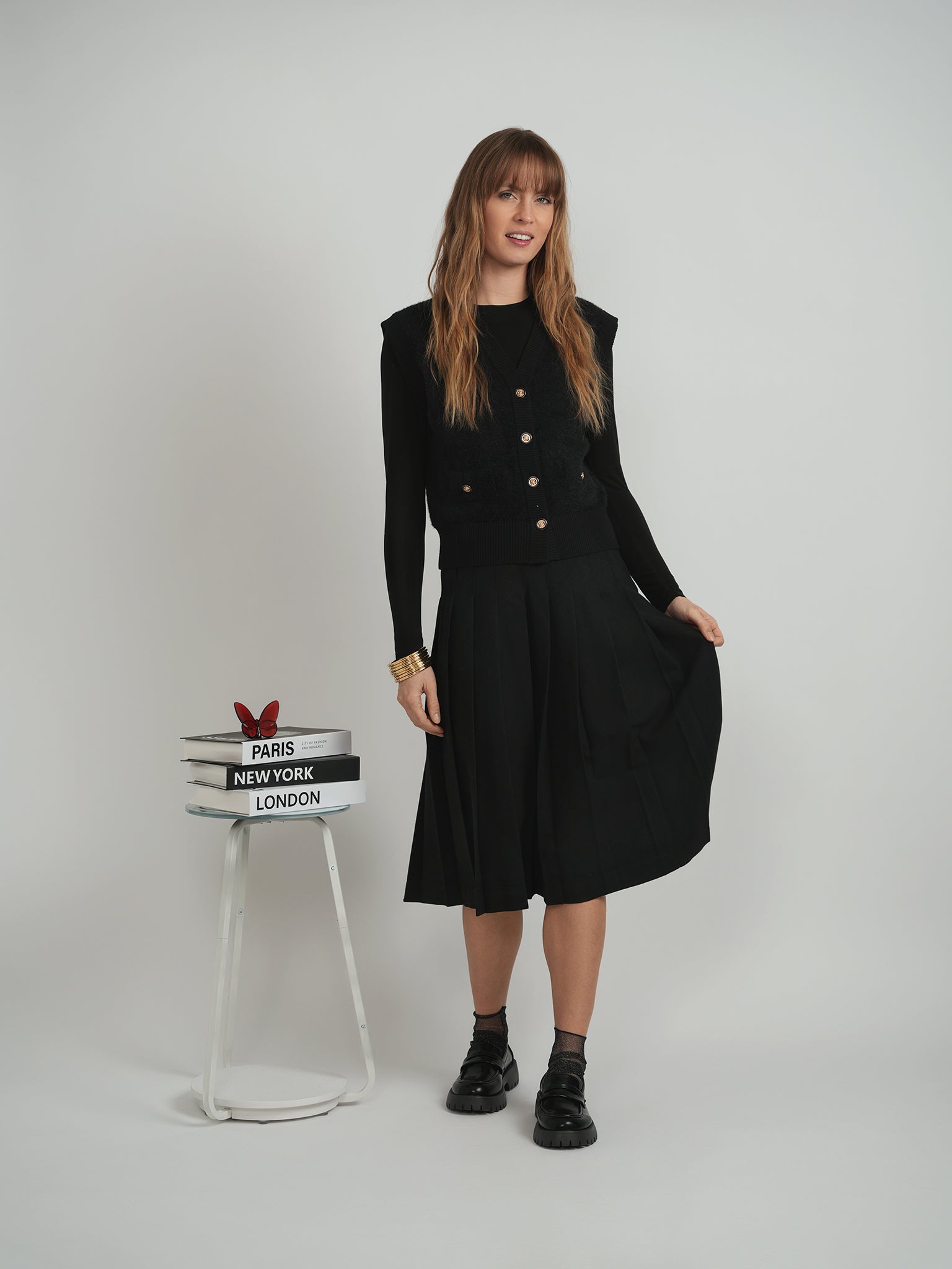 Cropped Mohair Sleeveless Cardigan in by MiuMax