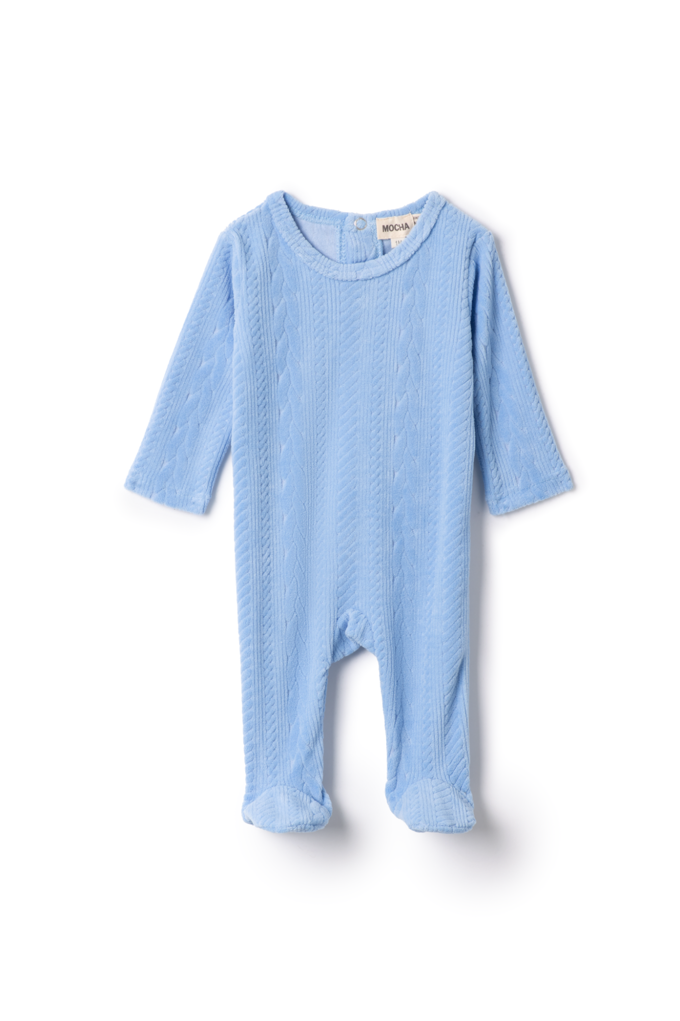 Cable Textured Onesie in Blue by Mocha