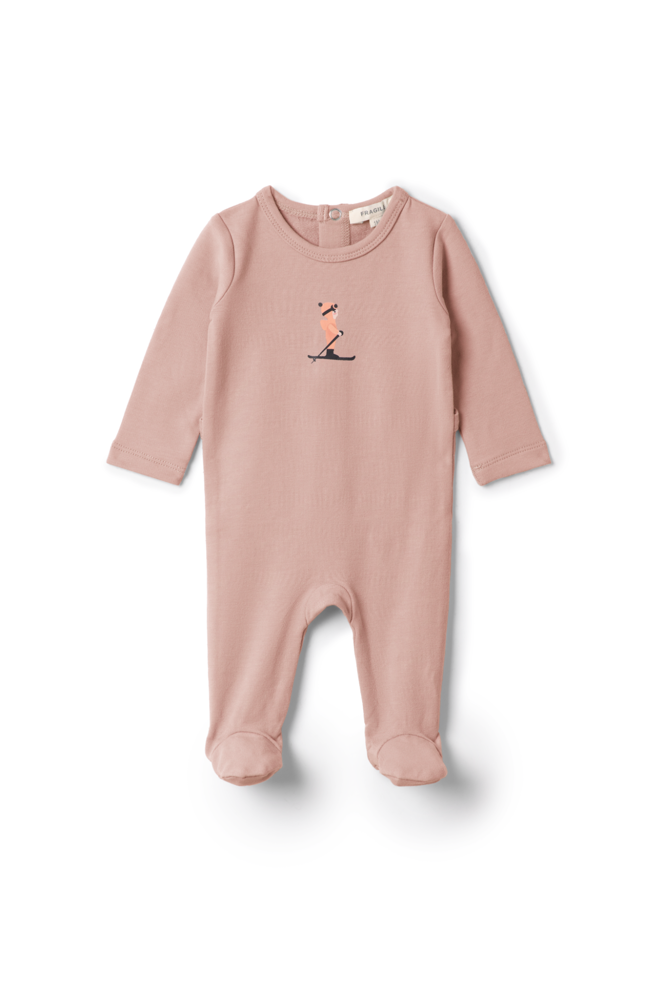 Skii Print Onesie in Rose Cloud by Fragile