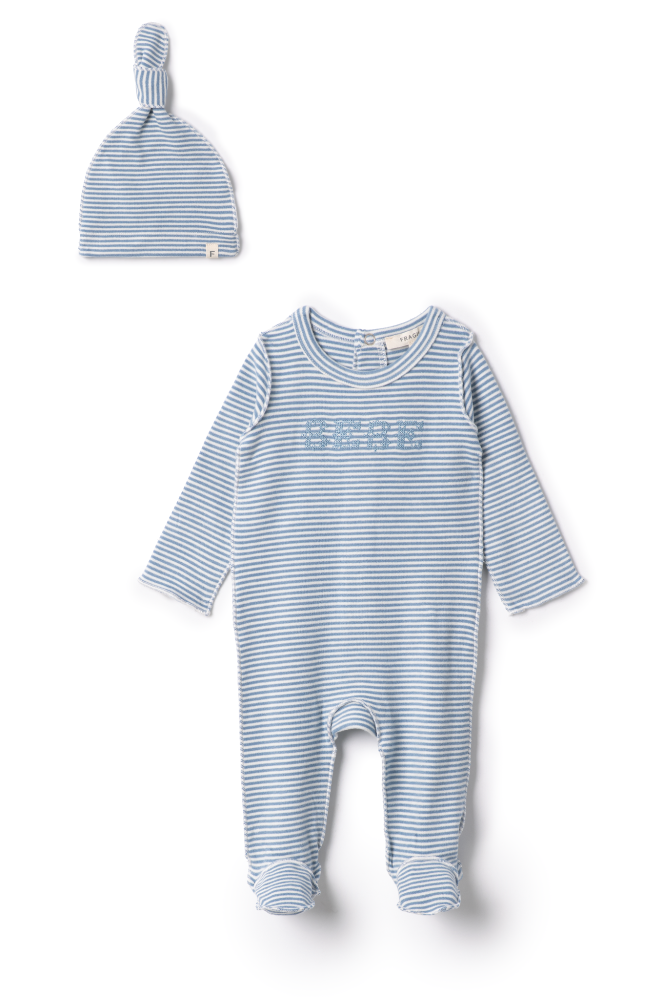 BEBE Embroidered Brushed Onesie in Blue by Fragile