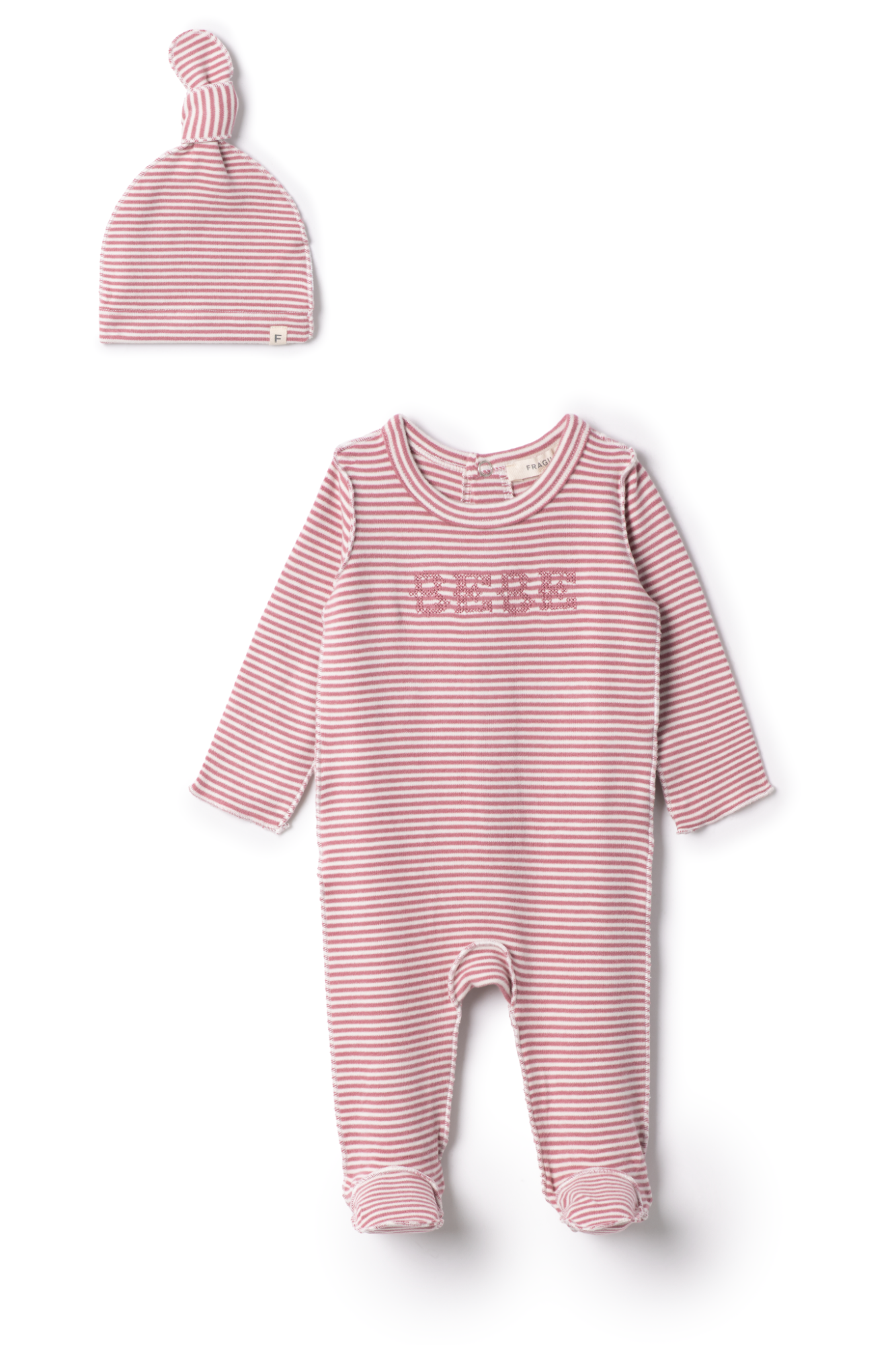 BEBE Embroidered Brushed Onesie in Mauve by Fragile