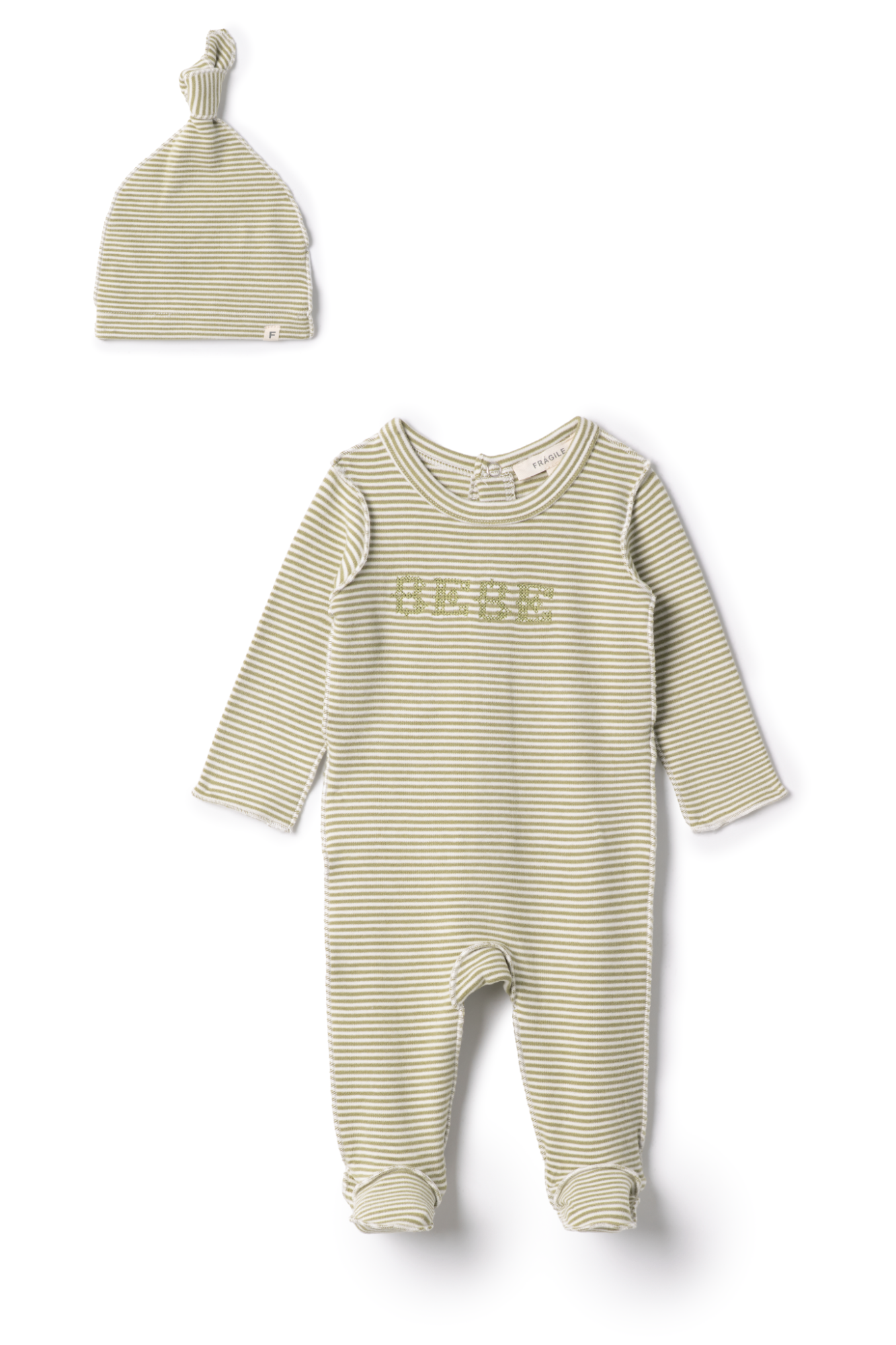 BEBE Embroidered Brushed Onesie in Olive by Fragile
