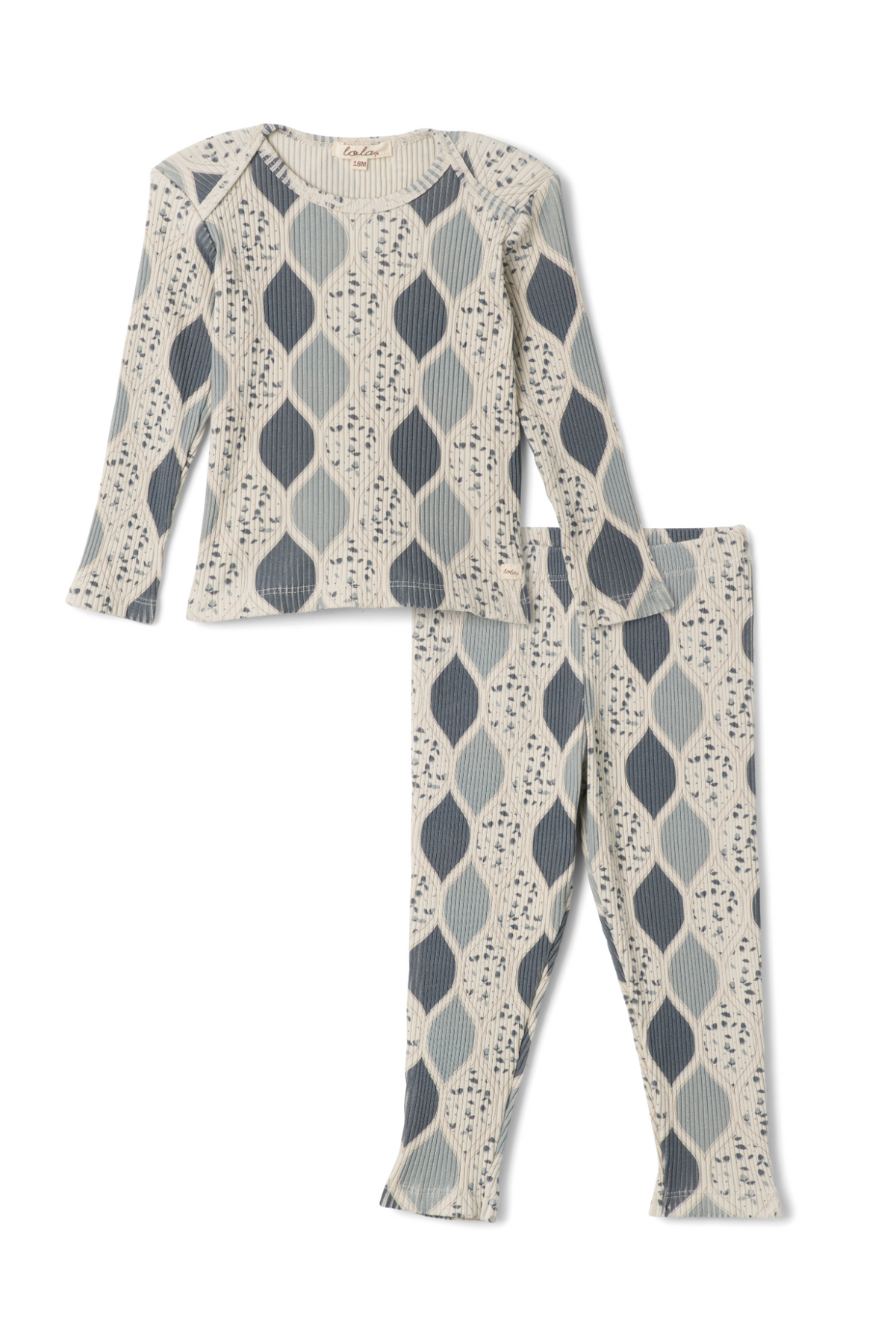 Printed Rib Set in Blue by Lola
