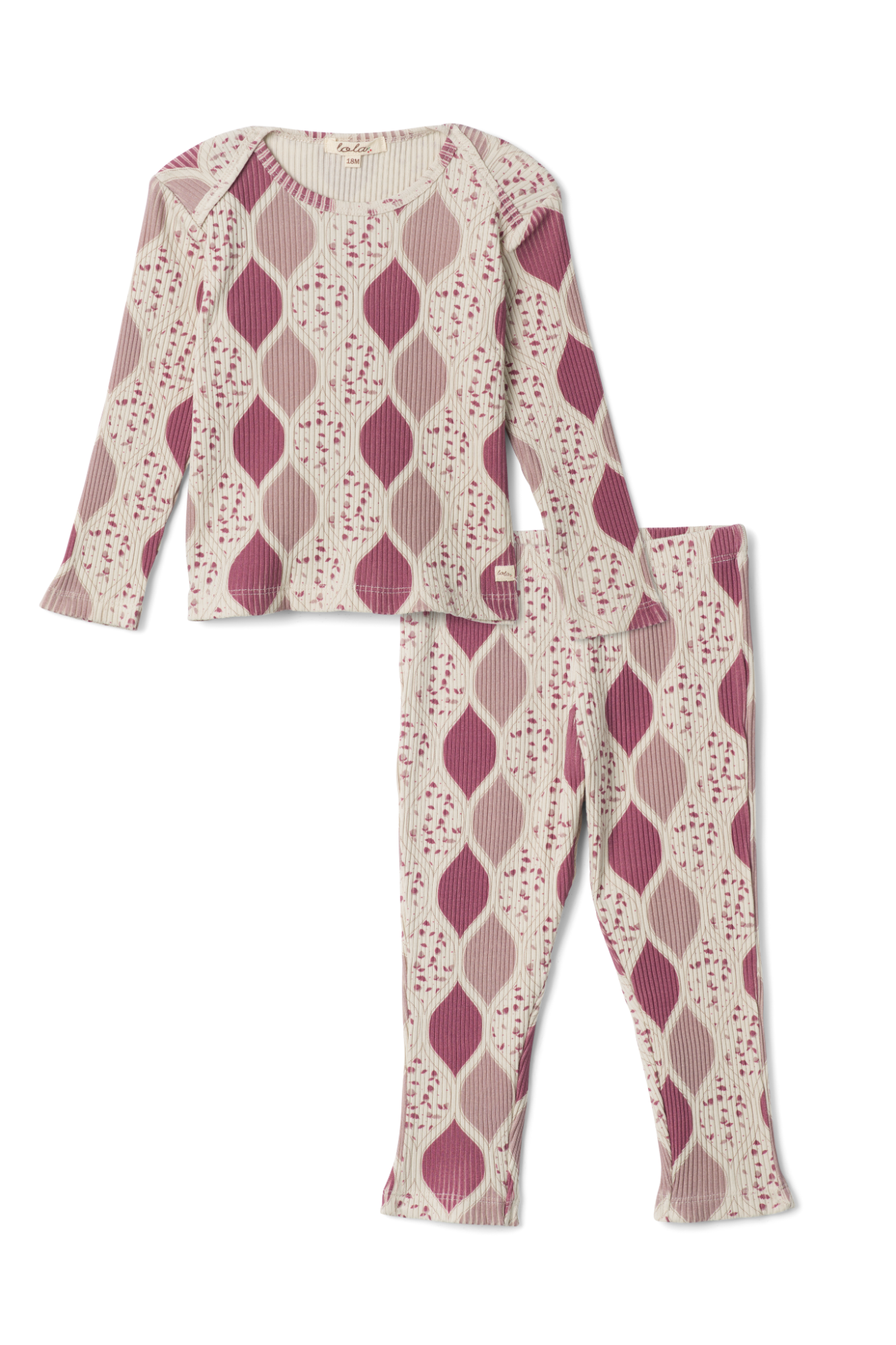 Printed Rib Set in Pink by Lola