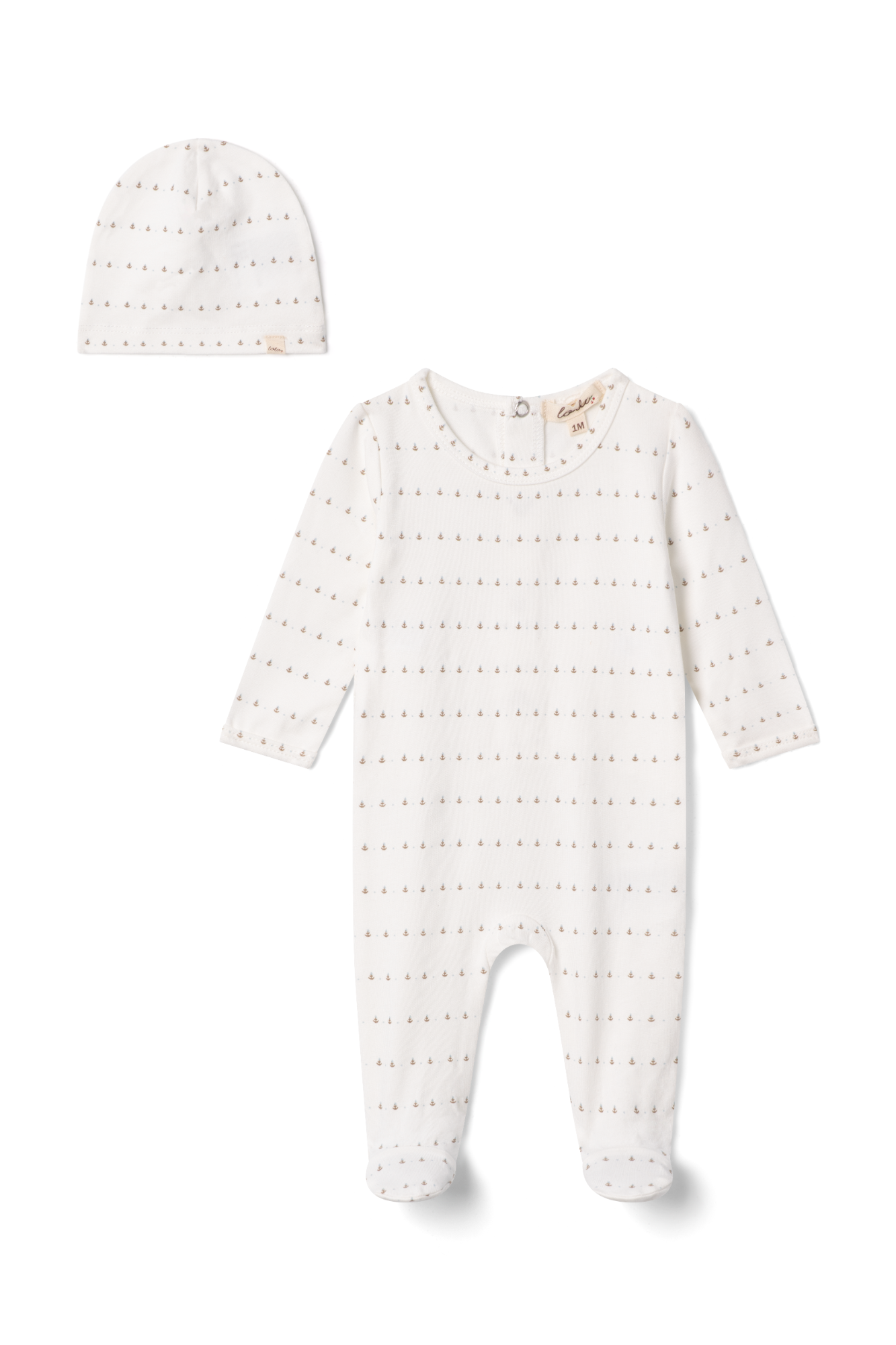Cotton Printed Onesie in Powder Blue by Lola