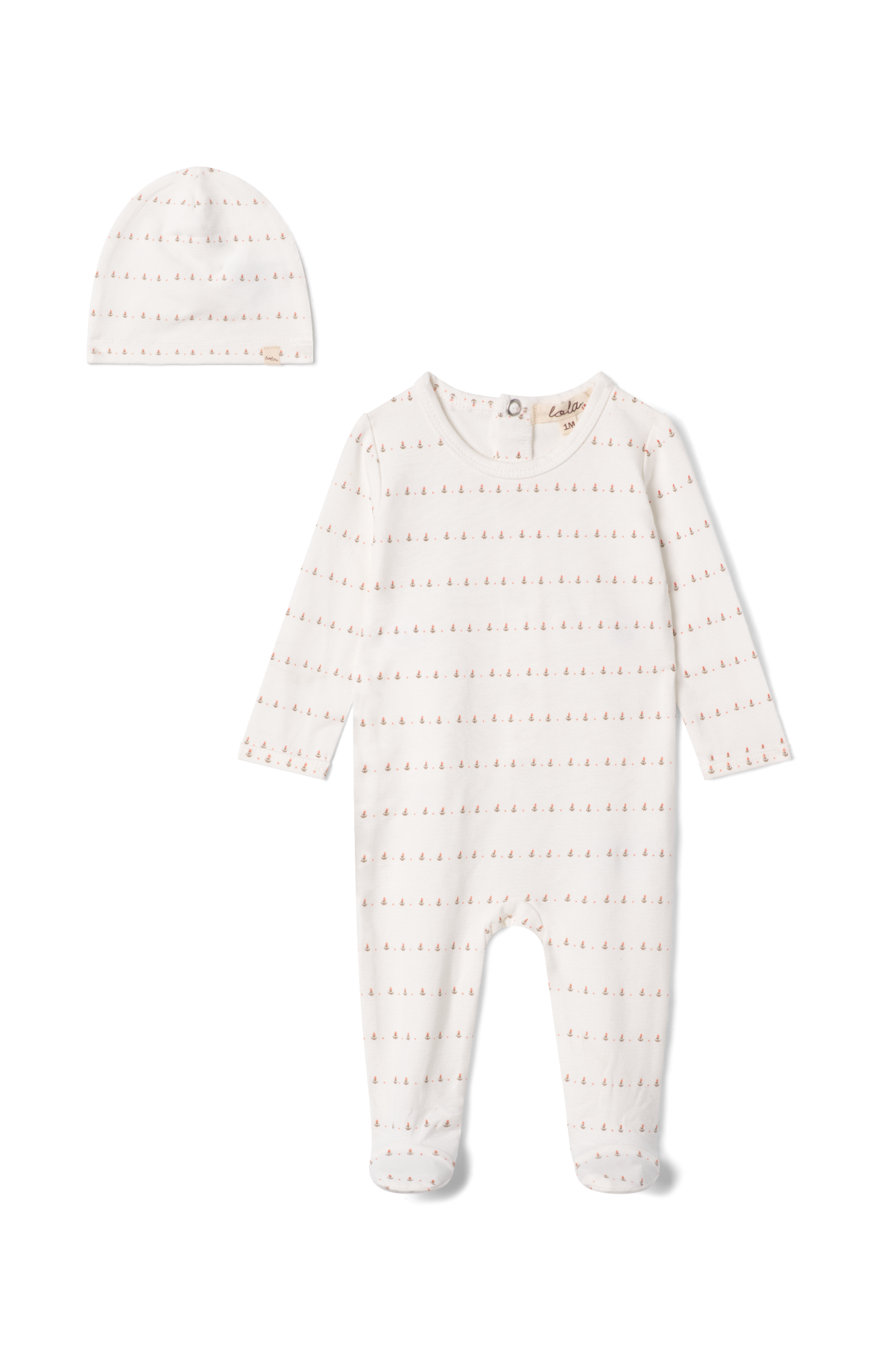 Cotton Printed Onesie in Powder Pink by Lola