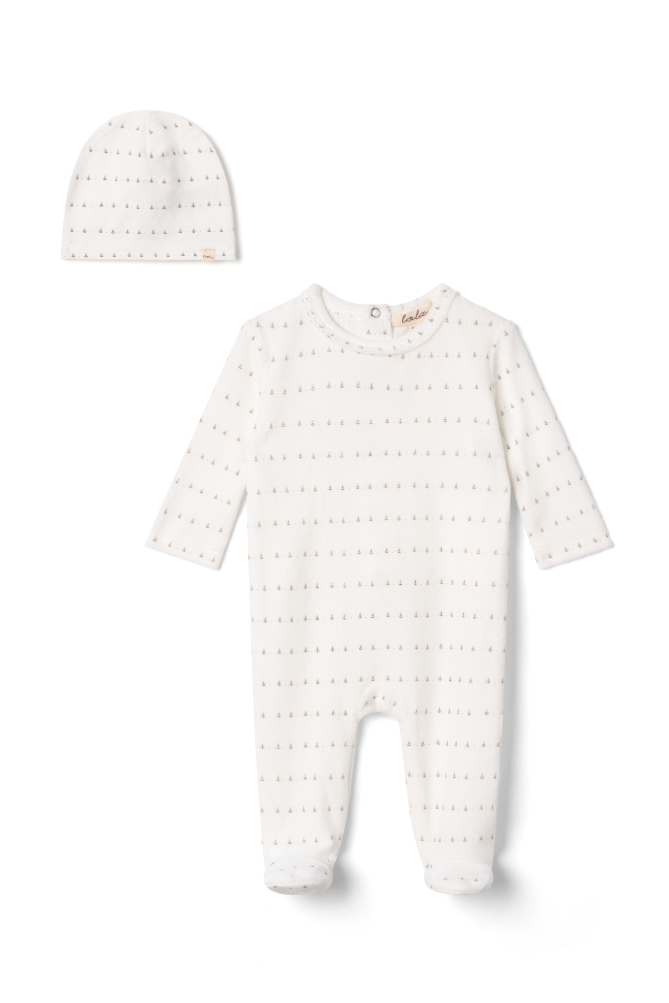 Velour Print Onesie in Powder Blue by Lola